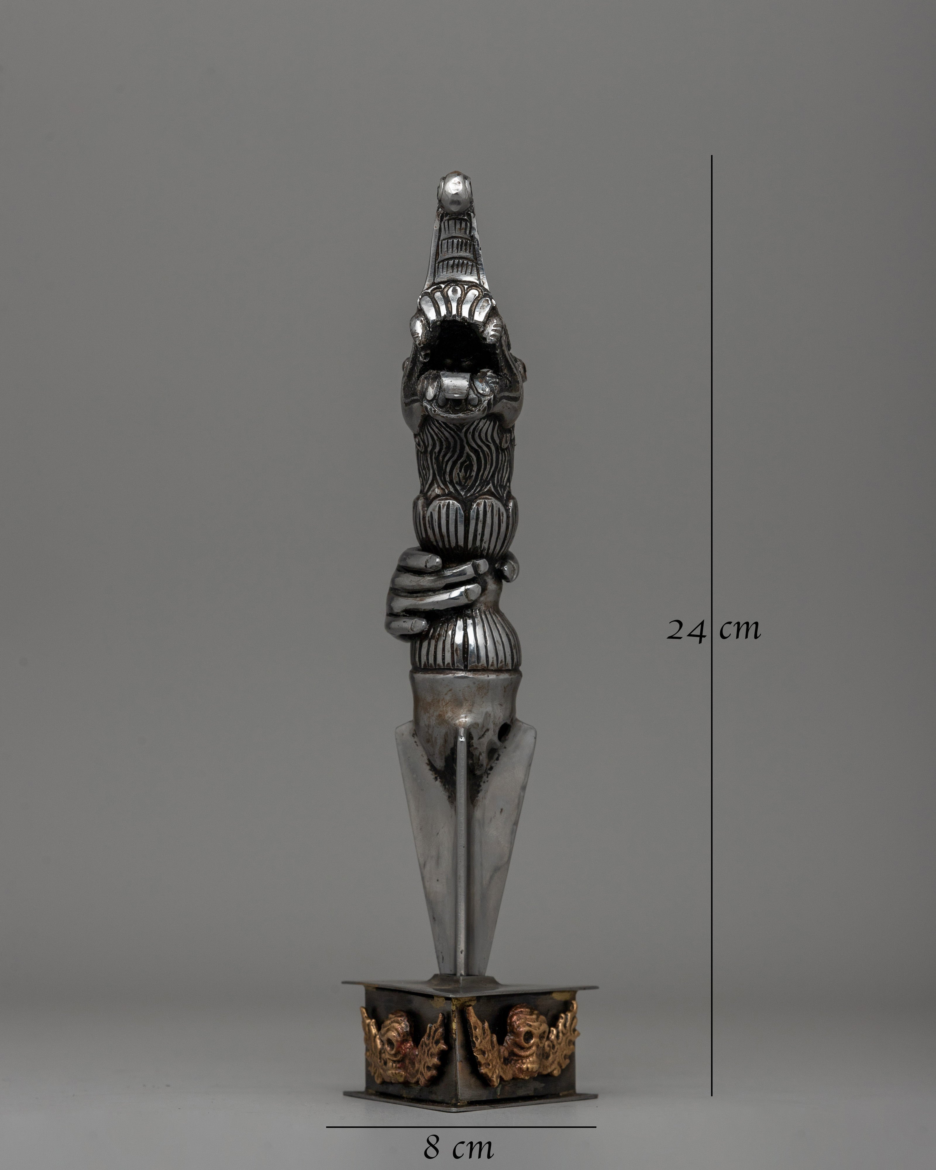 Tibetan Phurba with Intricate Hand-Carved Details | Symbol of Spiritual Protection