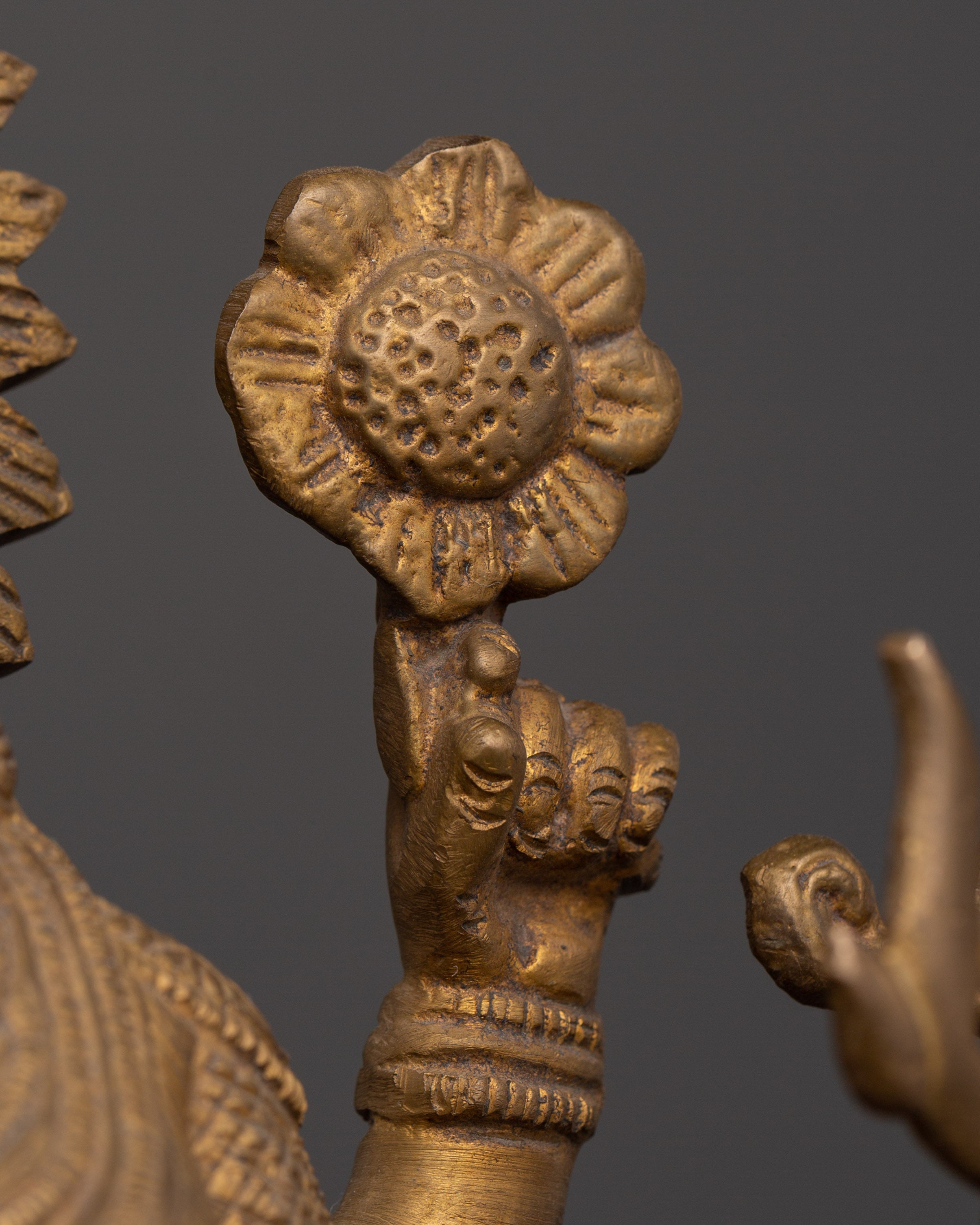 Mighty Goddess Durga Brass Statue | Hindu Deity on Lion