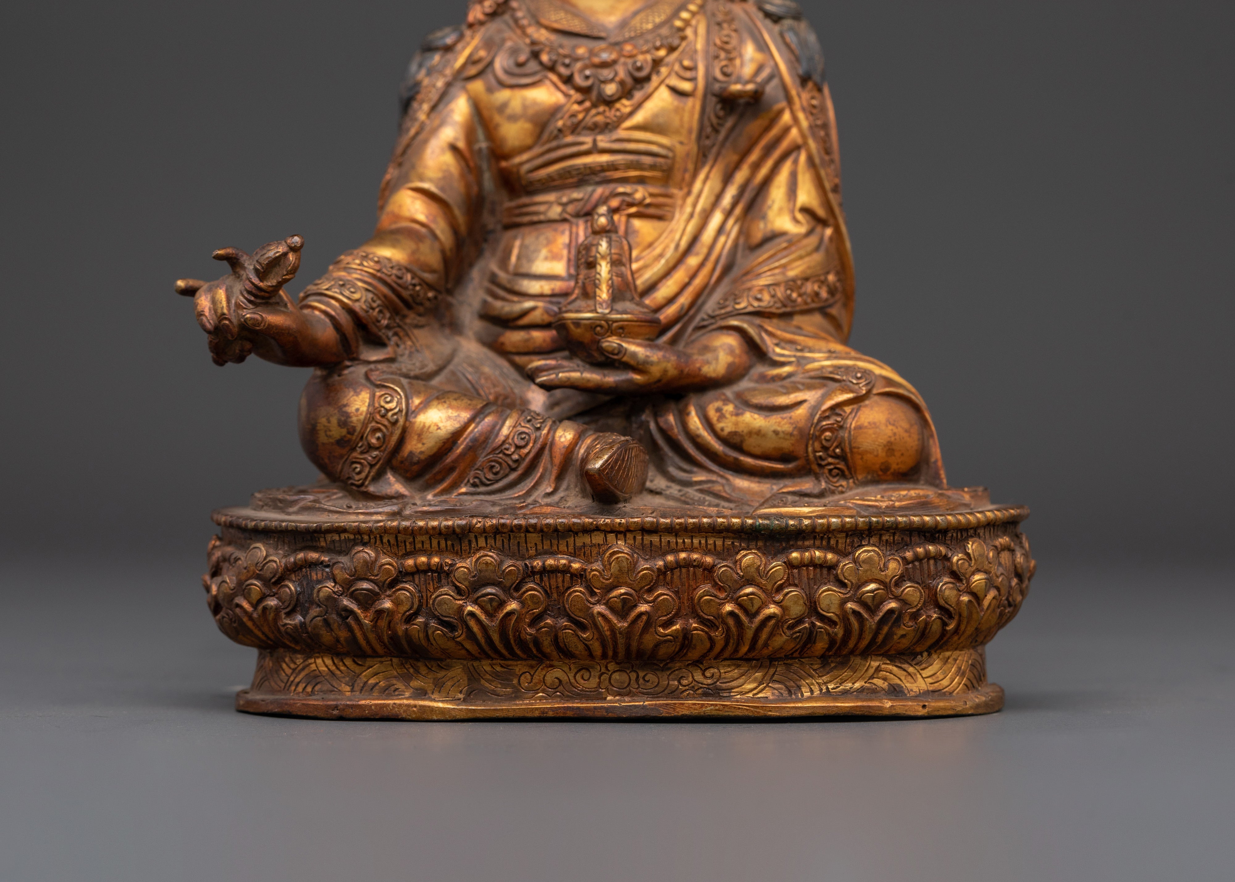 Himalayan Padmasambhava Statue | Tibetan Buddhist Sculpture for Spiritual Practice
