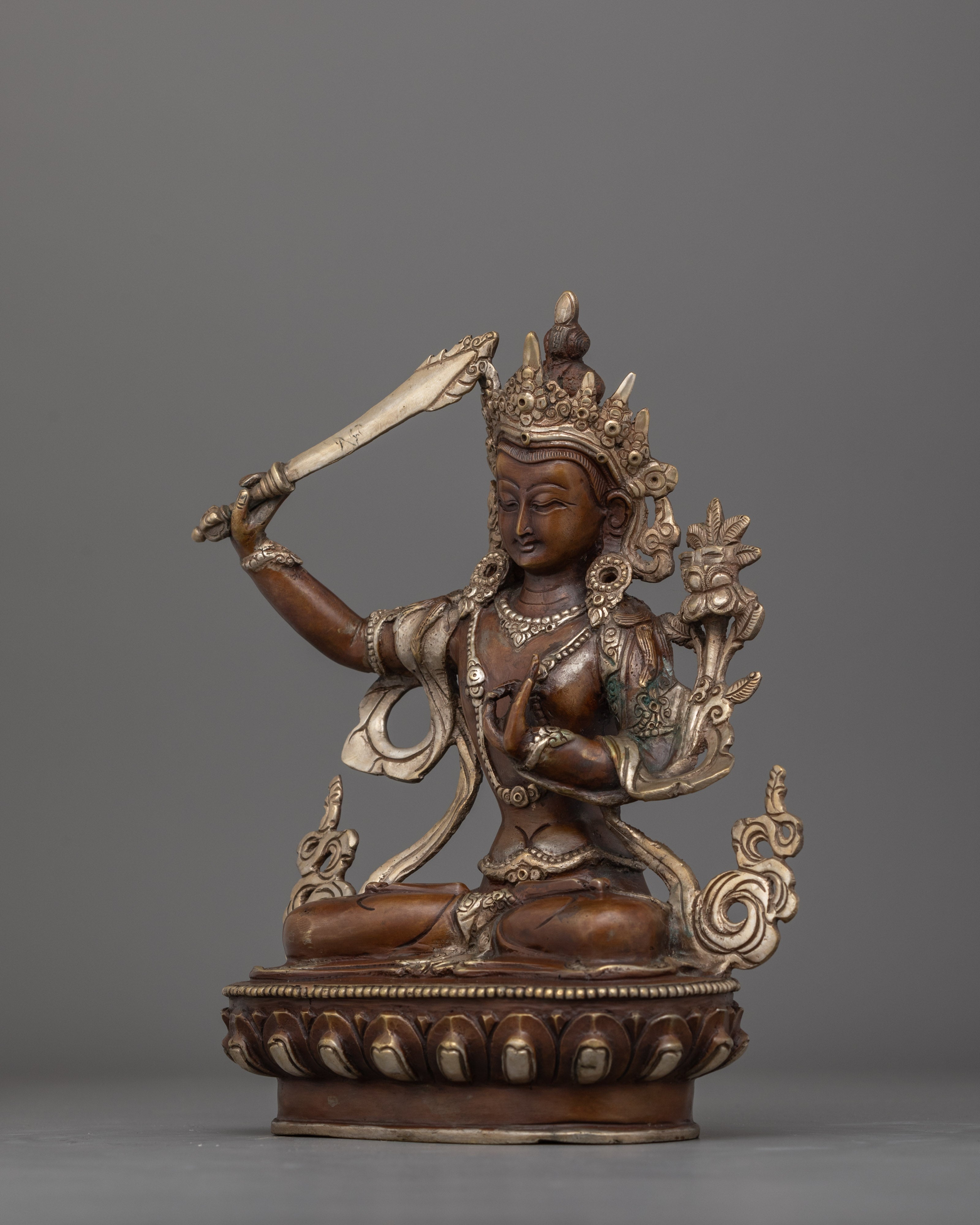 Manjushri with Sword of Awareness Statue | Buddhist Protector of Wisdom