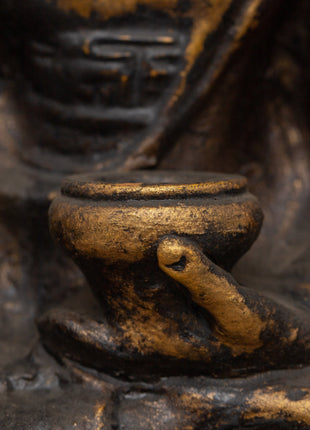 Shakyamuni Buddha Statue for Altar | Handcrafted Wood & Clay Sculpture