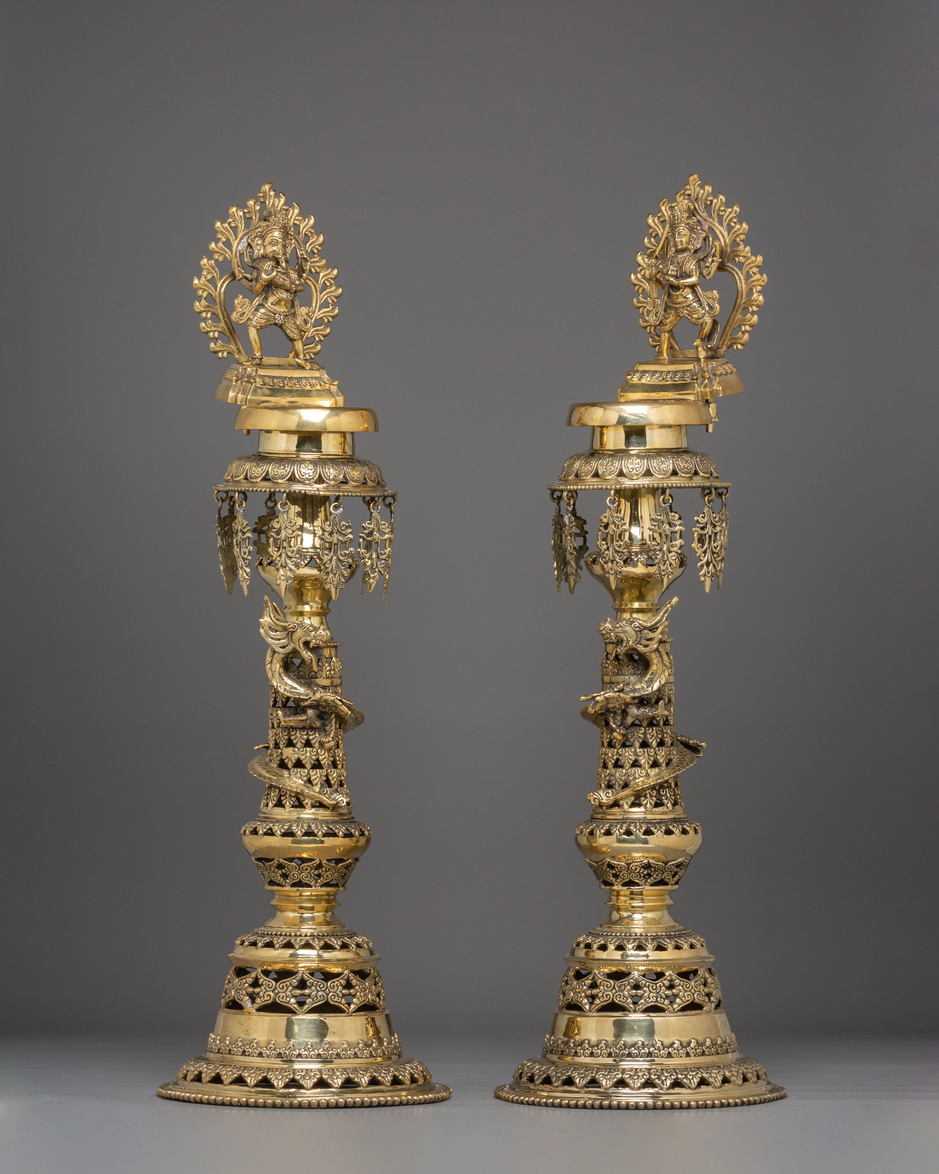 Brass Panas Lamp Set | Sacred Oil Lamp for Spiritual Offering