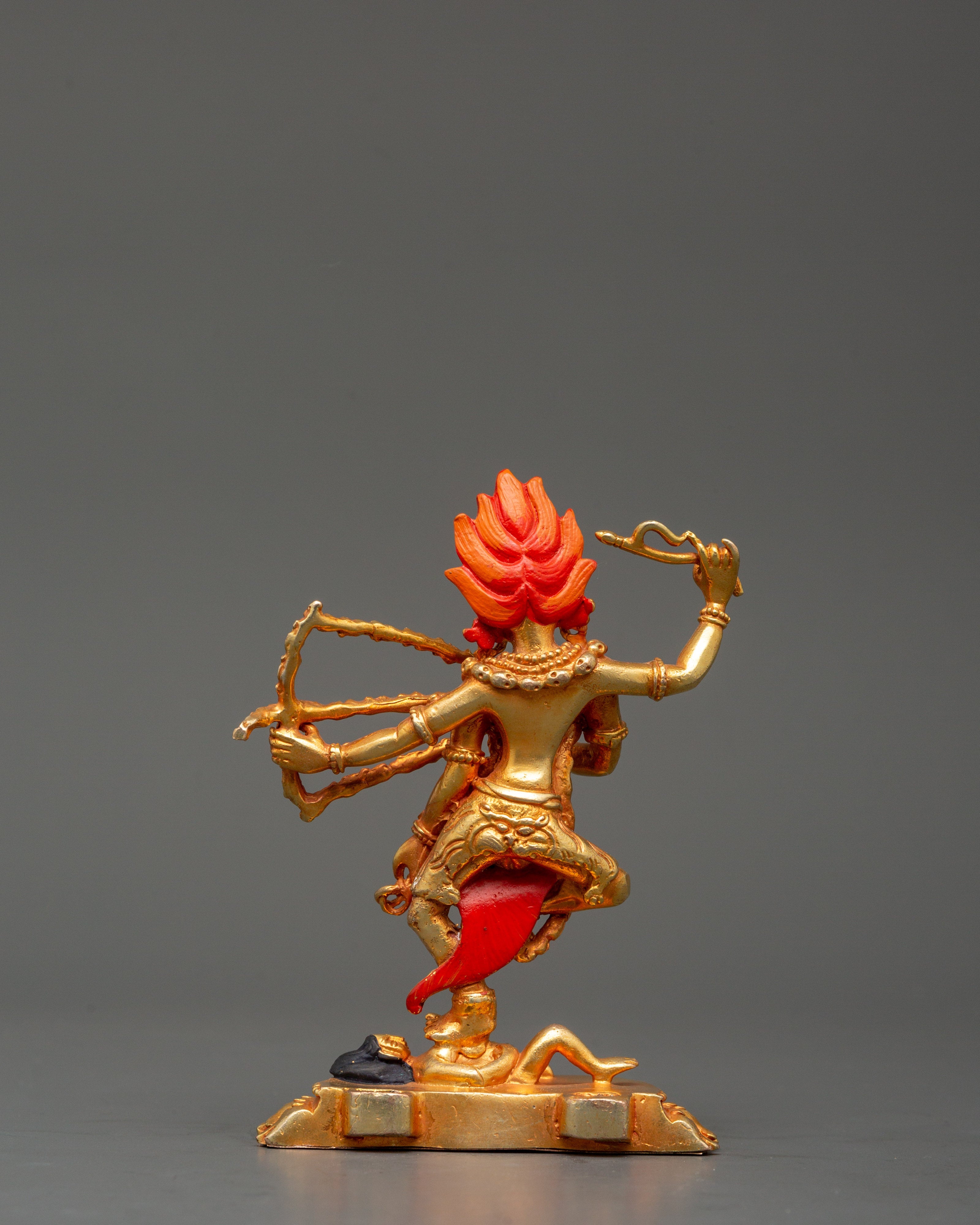 Semi-Wrathful Kurukulla Statue | Tibetan Sculpture of Dakini Red Tara