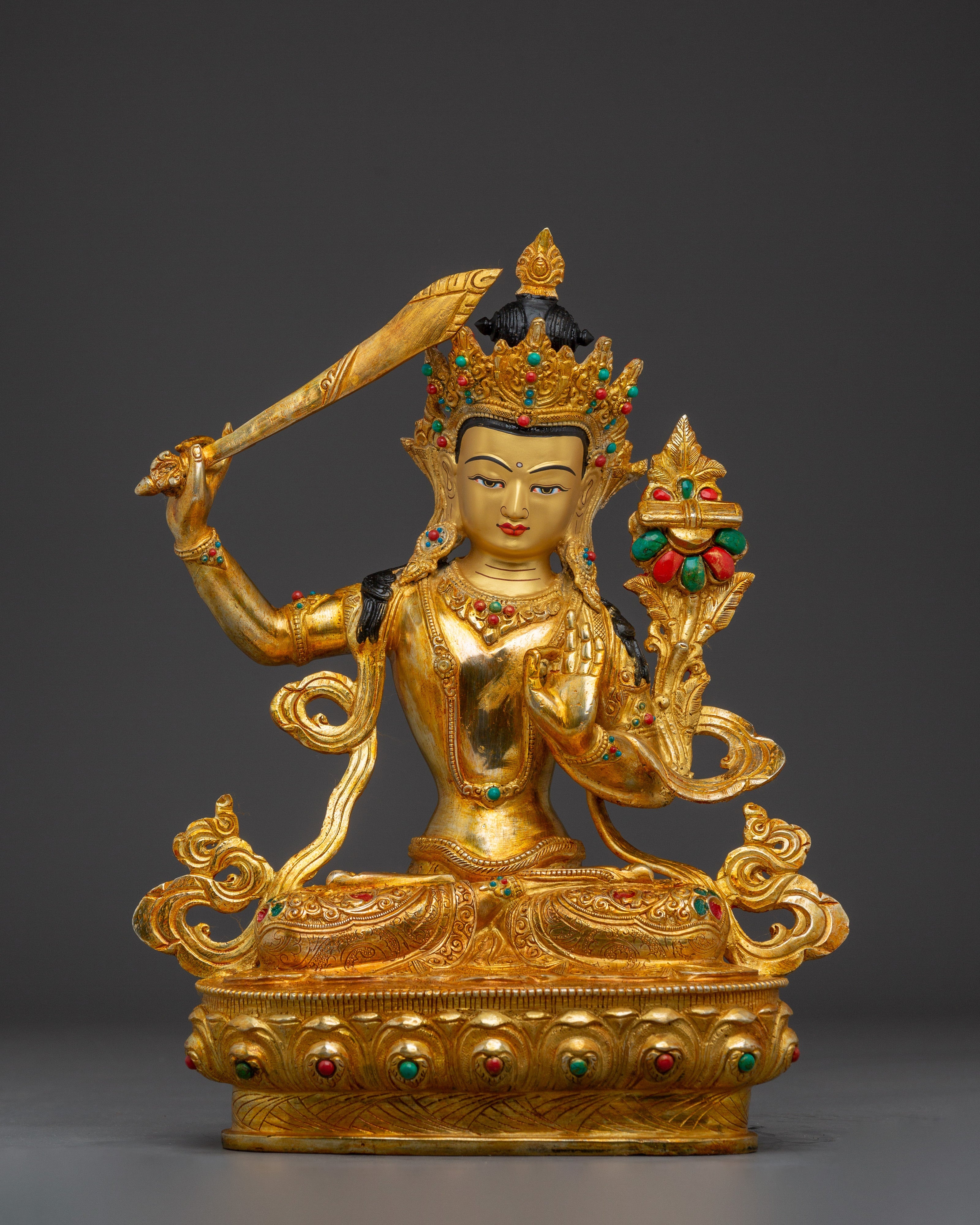 Manjushri Buddhist Copper Statue