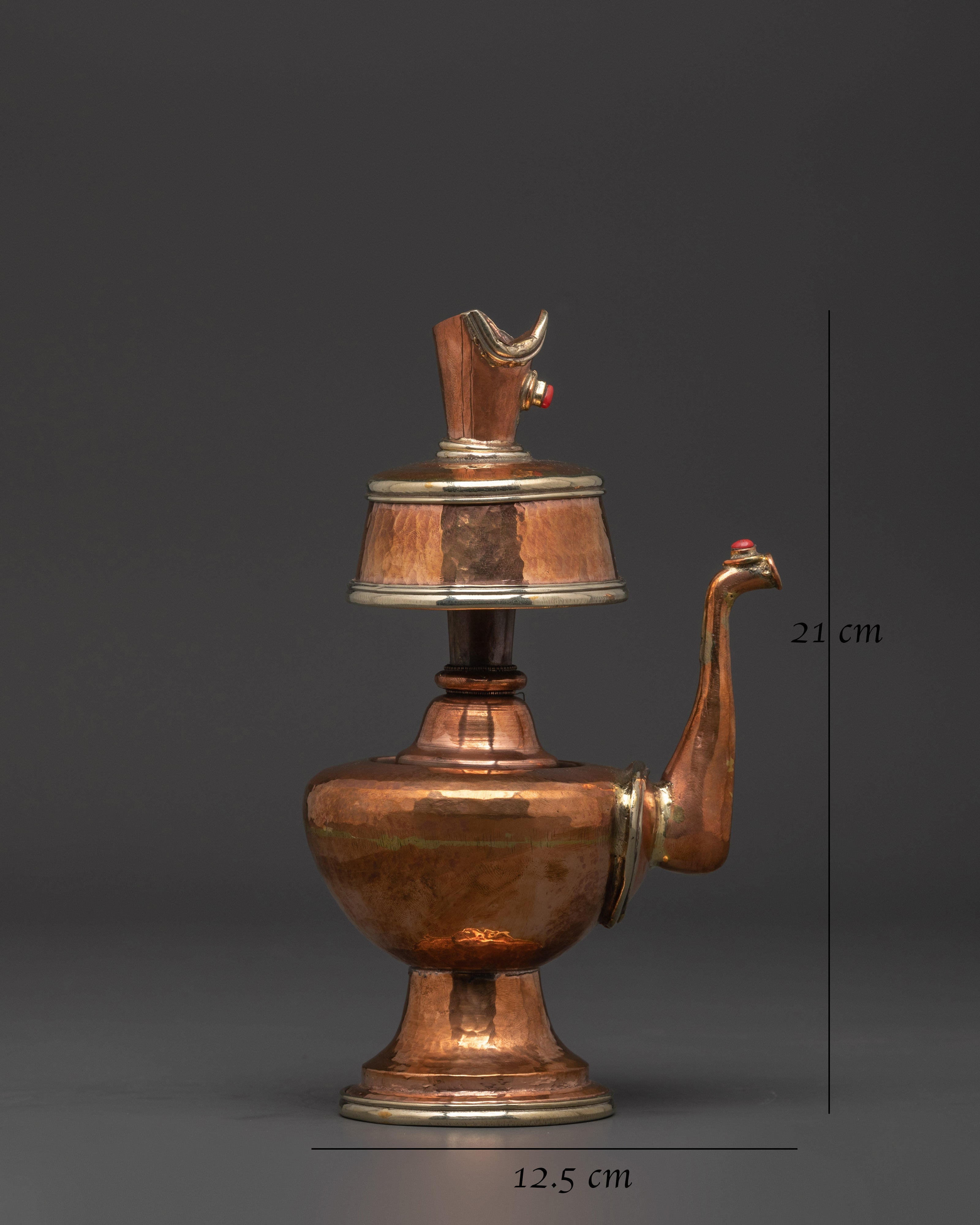 Copper Bumpa Set with Bird-Form Spouts | Tibetan Ritual Water Vessels