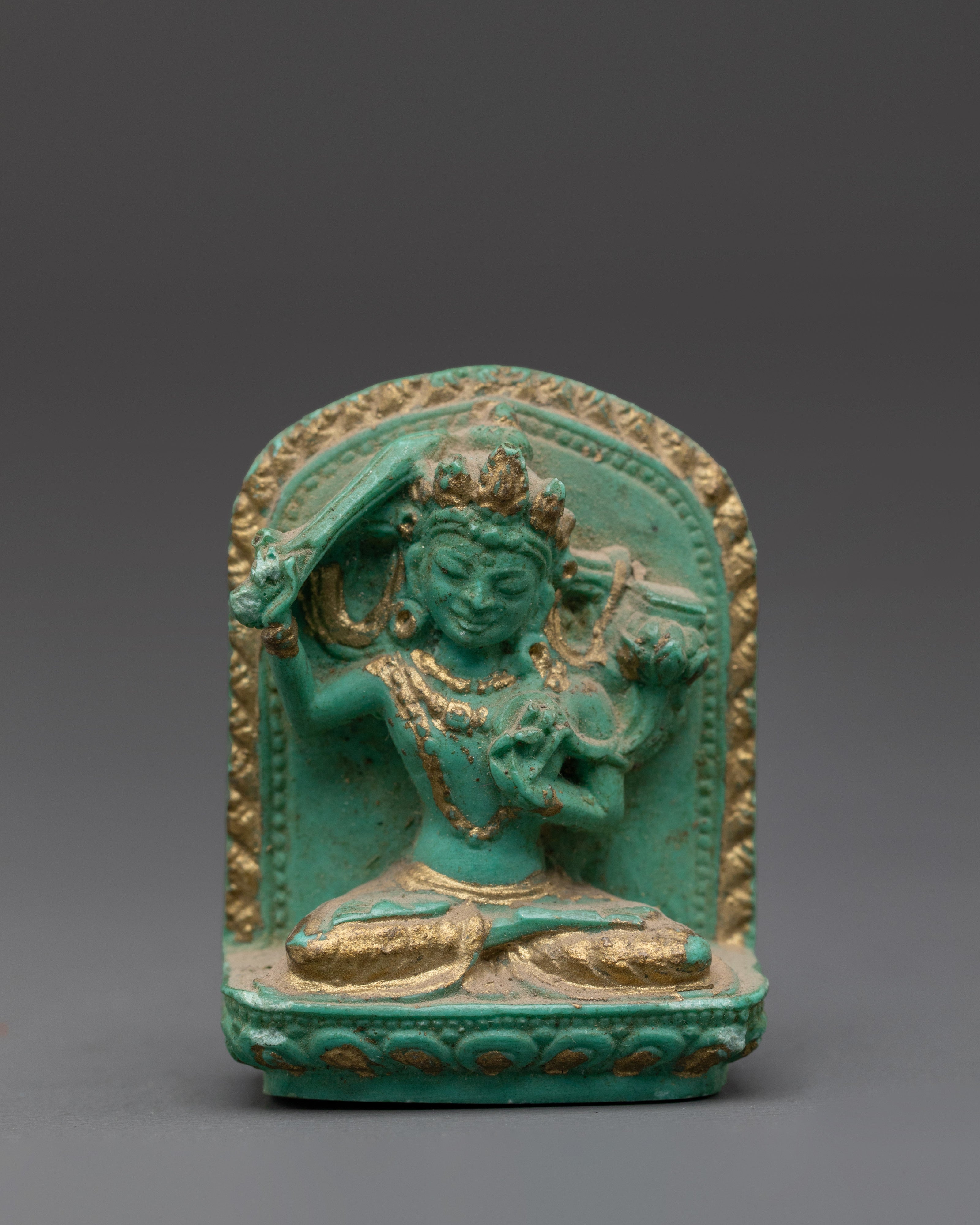 Manjushri Turquoise Statue | Tibetan Buddhist Figurine