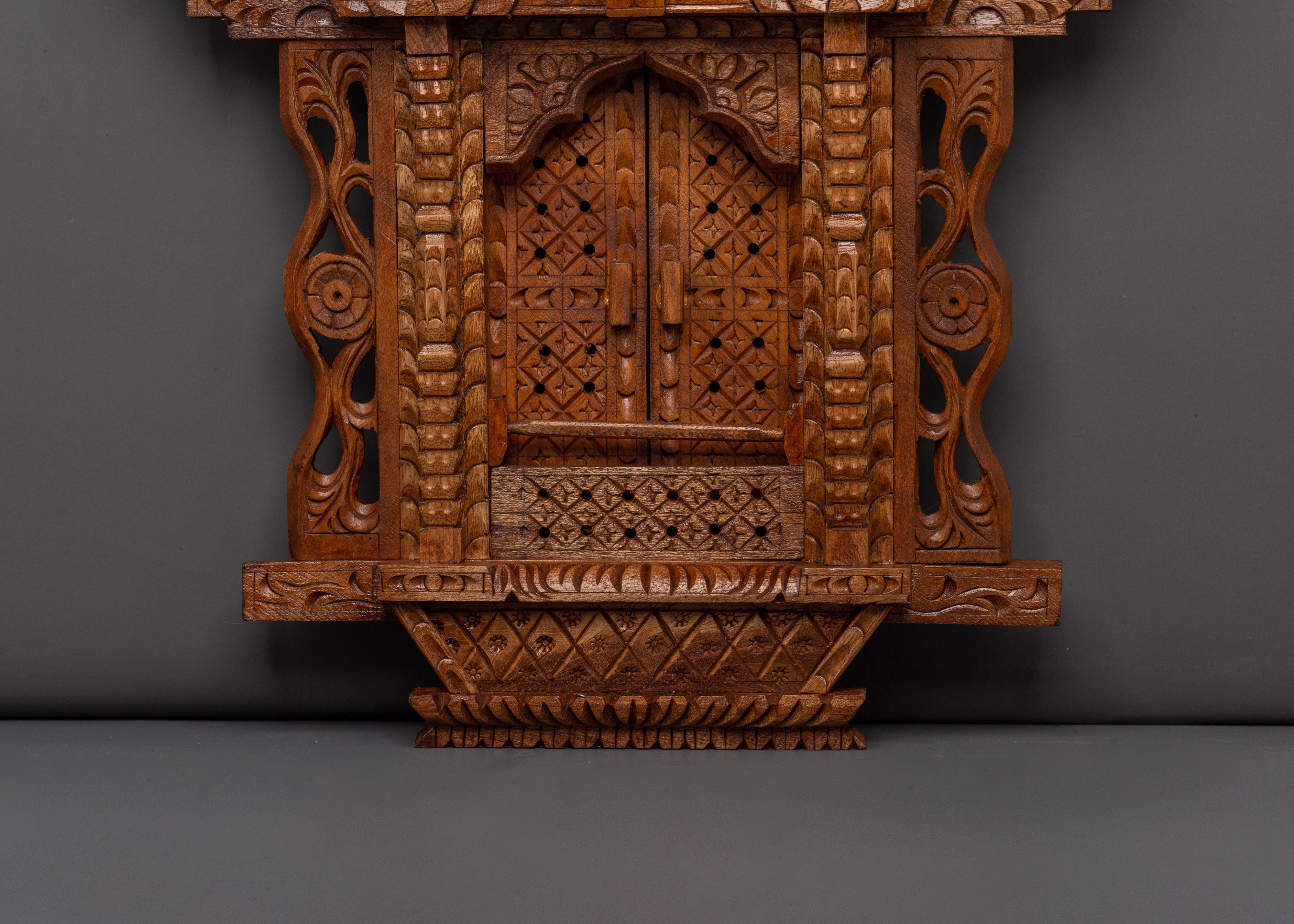 Tibetan Handcarved Wall Hanging Decor | Wooden Art for Meditation Spaces