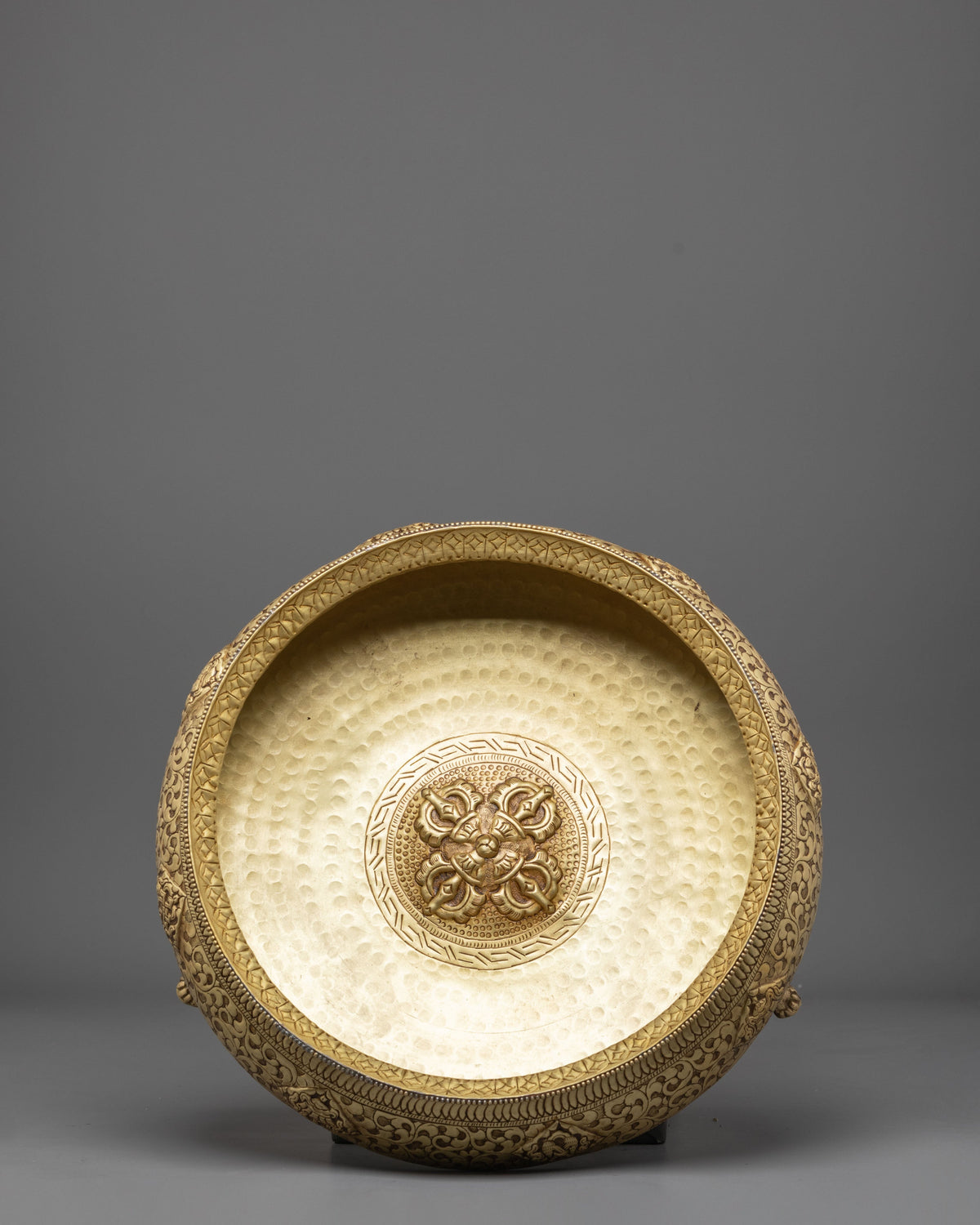 Traditional Decorative Urli Bowl | Auspicious Symbol Carving
