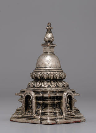 Decorative Copper  Chaitya Stupa | Symbol of Compassion and Enlightenment in Tibetan Art