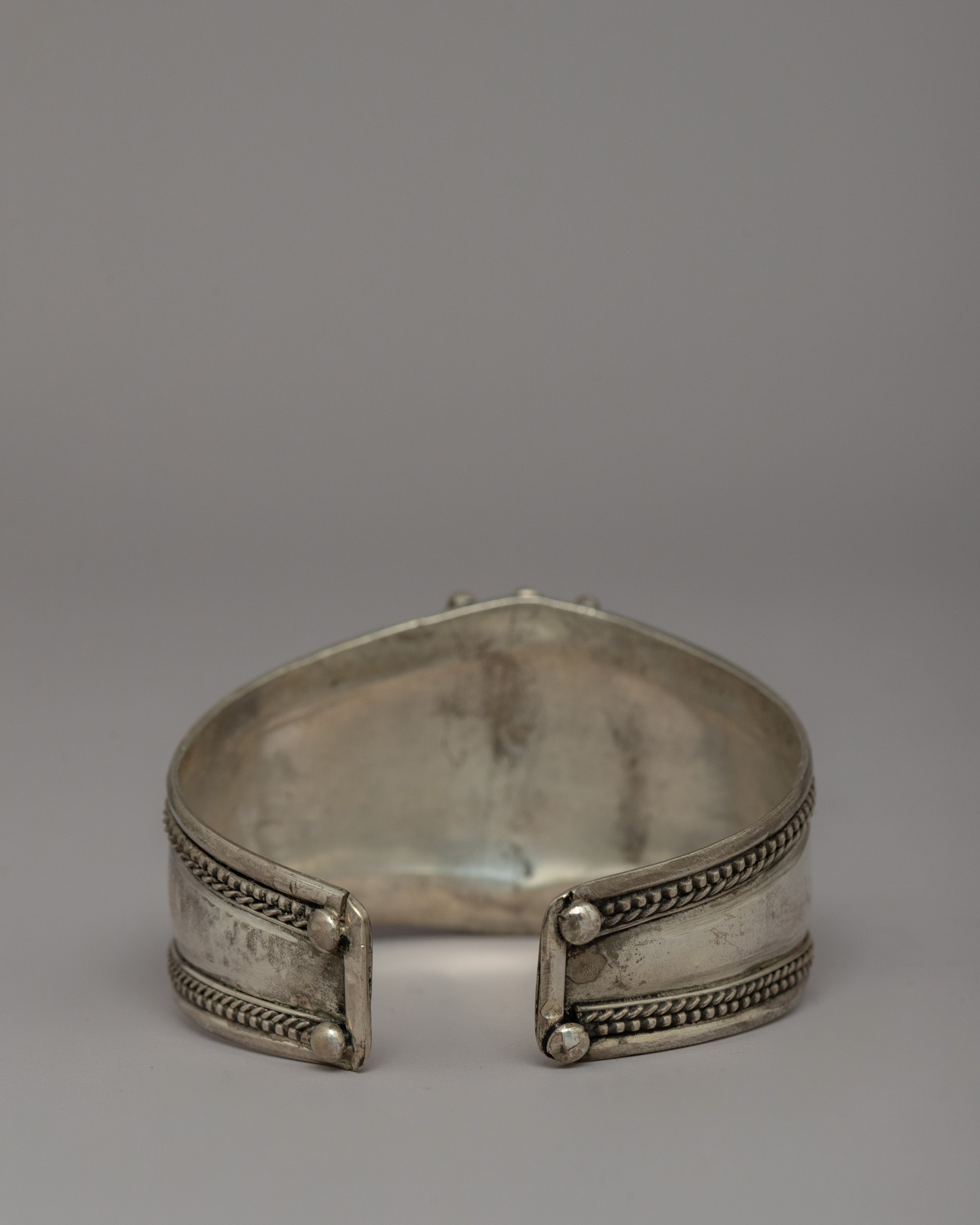 White Metal with Gemstone Bracelet | Spiritual Gemstone Jewelry