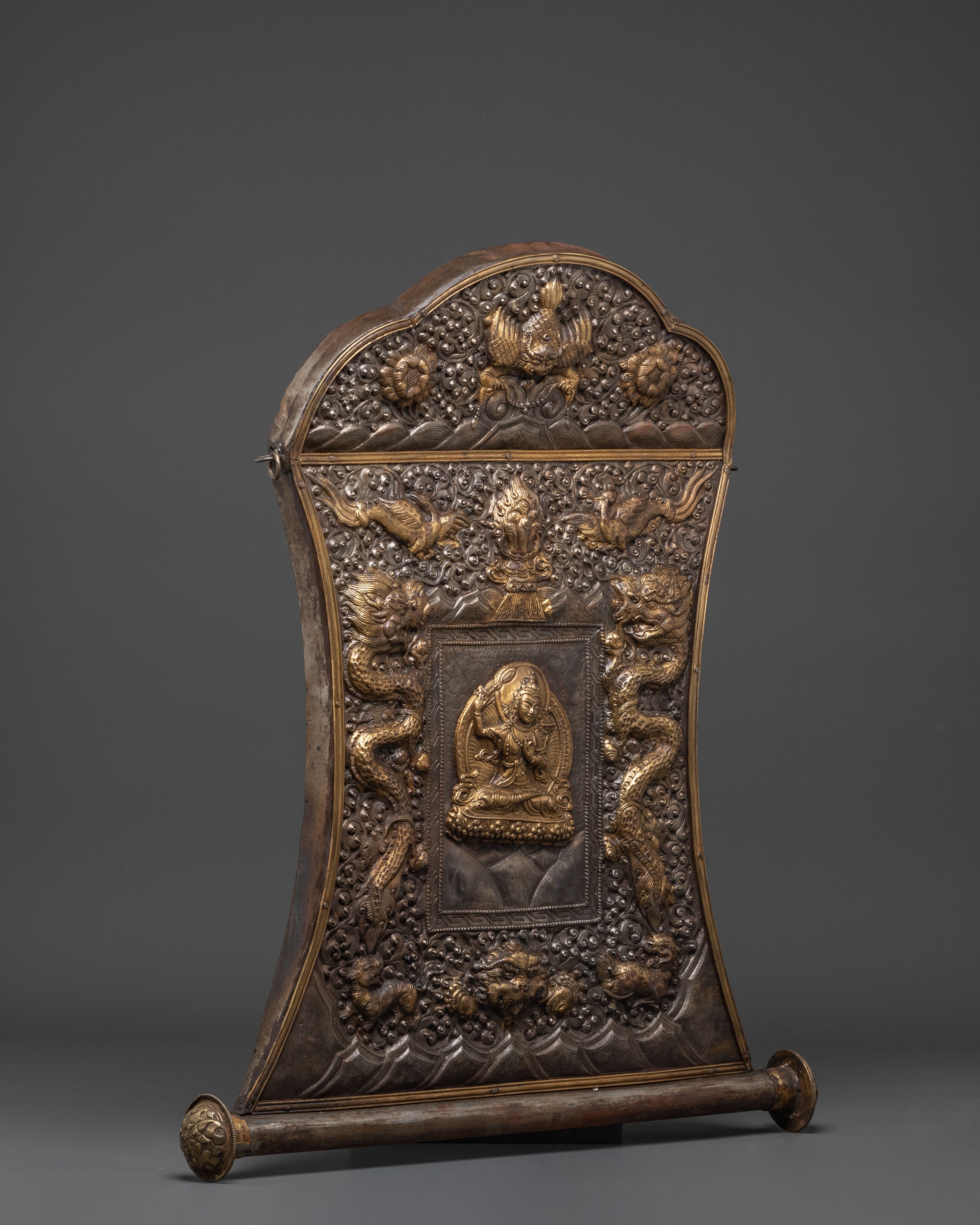 Handmade Traditional Manjushri Wall Hanging | Tibetan Wisdom Buddha Art