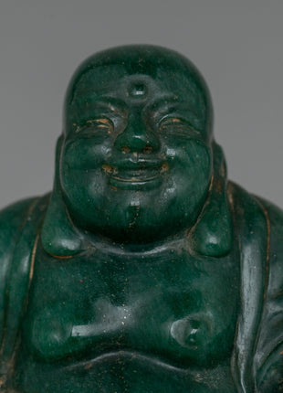 Jade Laughing Buddha Statue | Hand-Carved Original Jade Stone Art Work