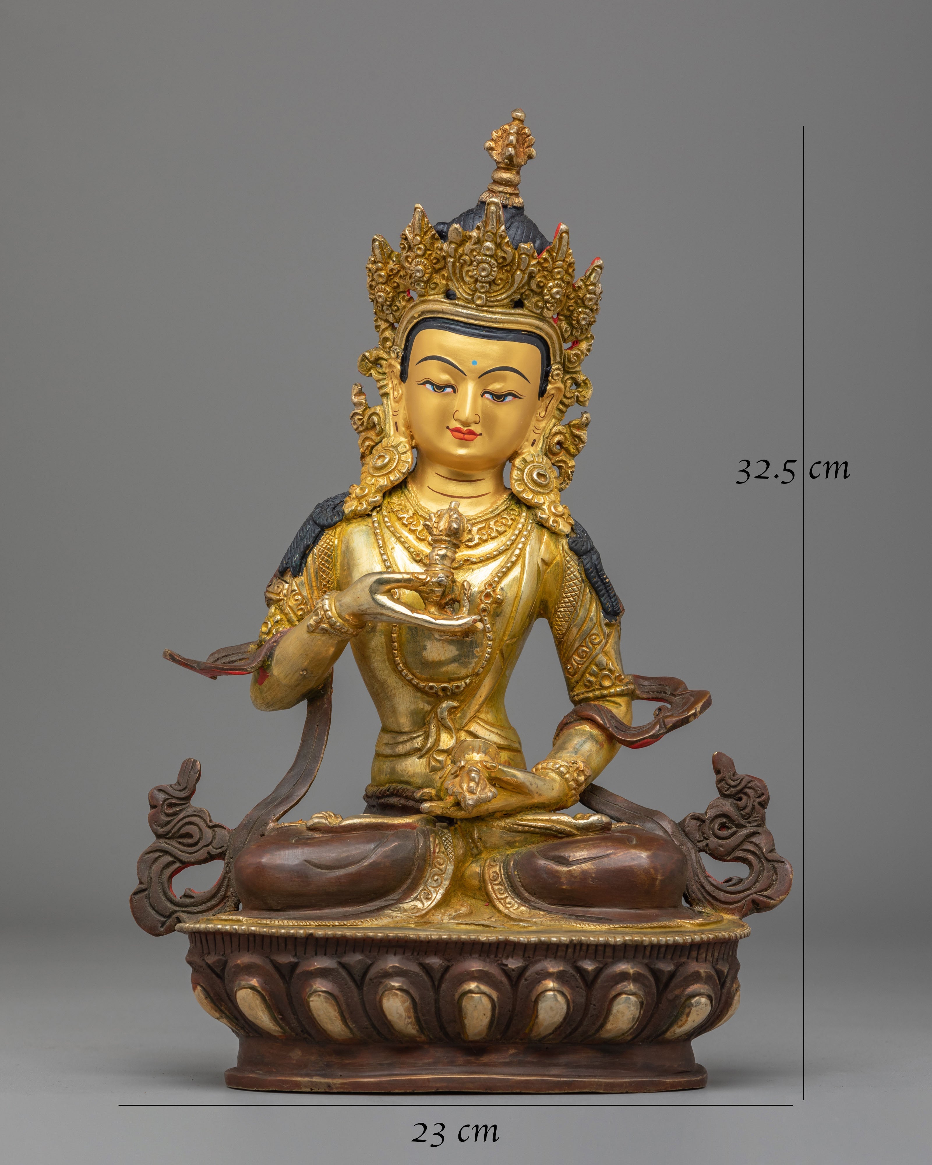 Sacred Vajrasattva Deity Sculpture | 24K Gold Plated Vajrasattva