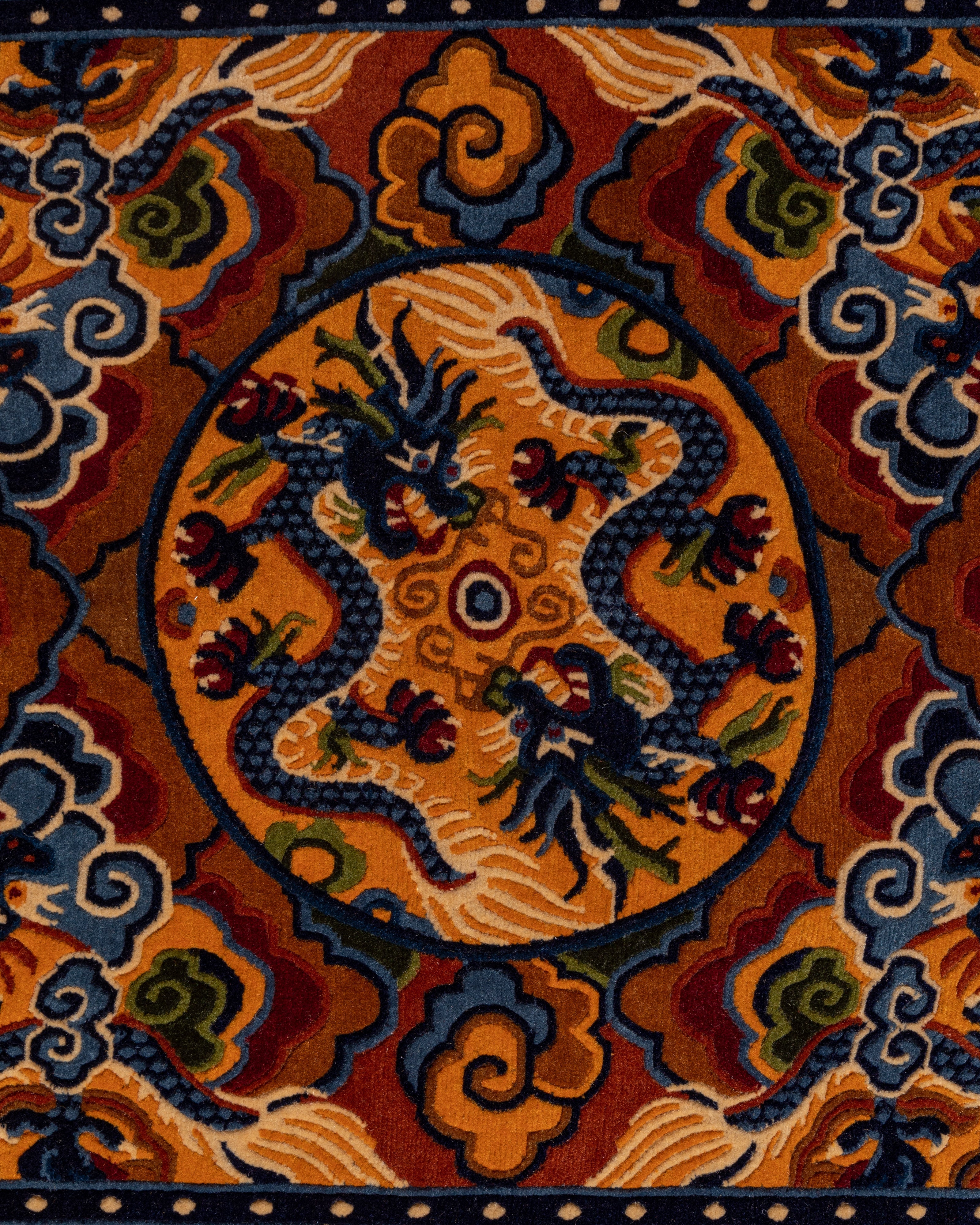 Handcrafted Tibetan Carpet | Traditional Wool Carpet with 200 Knots