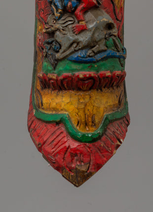 Yamantaka Buffalo Bone Apron Ornament | Tibetan Protector Deity Art