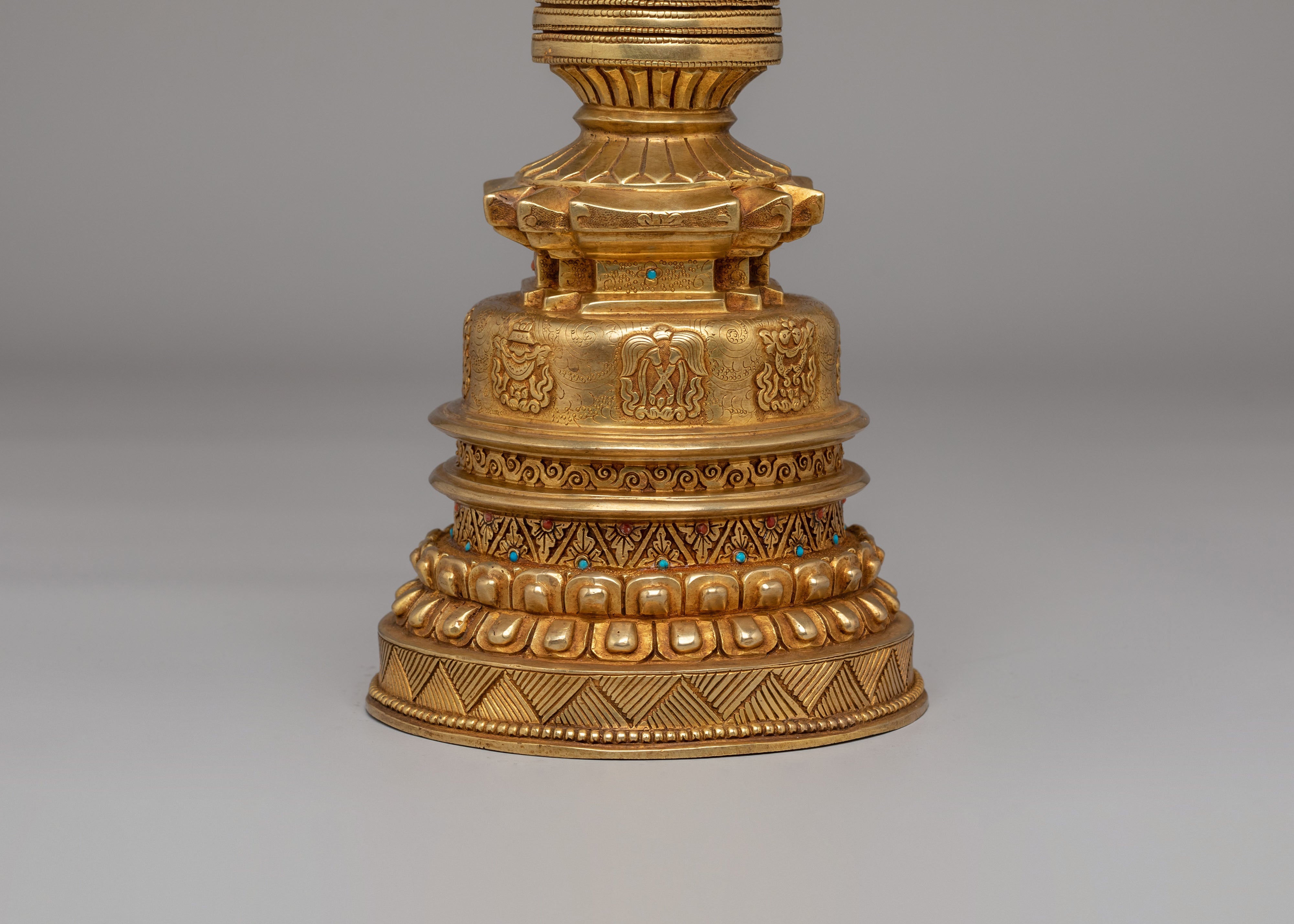Ritual Kadampa Stupa | Gold Plated Buddhist Decor