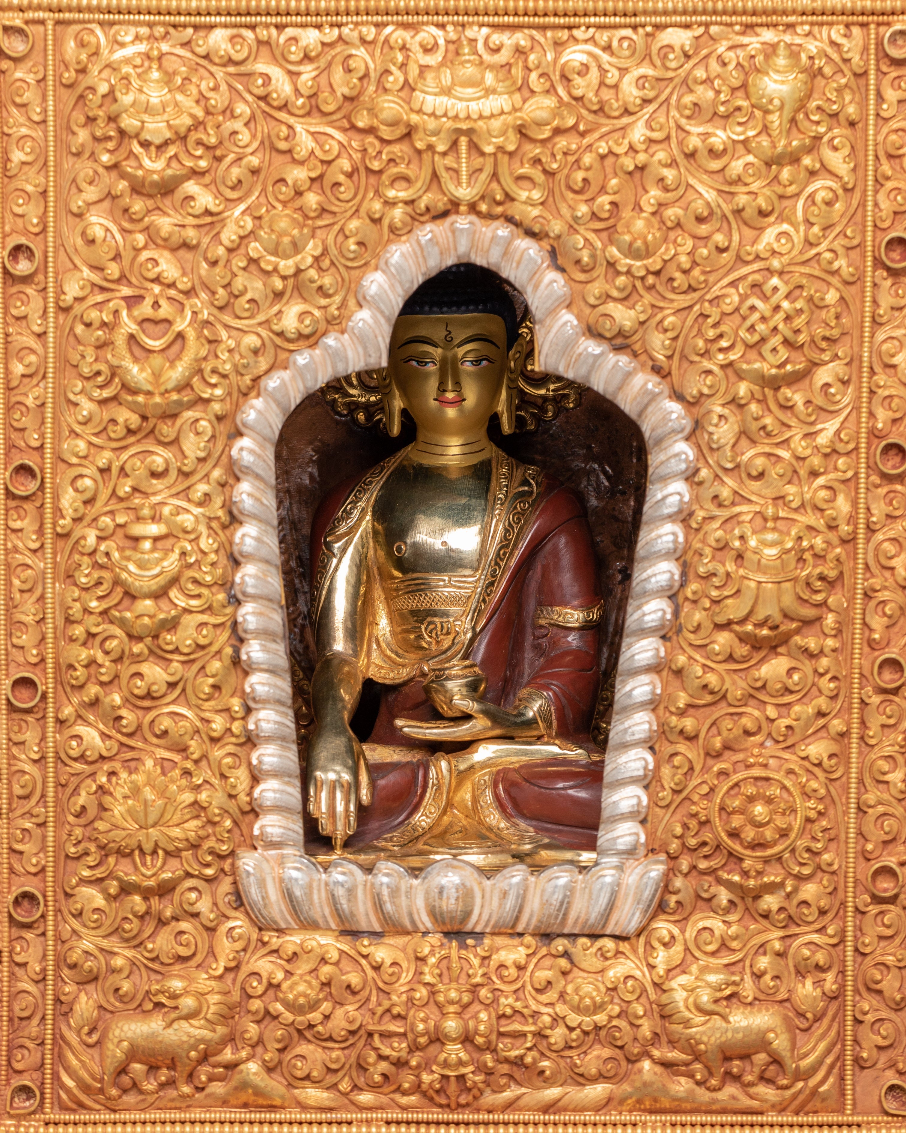Buddhist Ghau Box with Shakyamuni Buddha |  Spiritual Protection and Meditation
