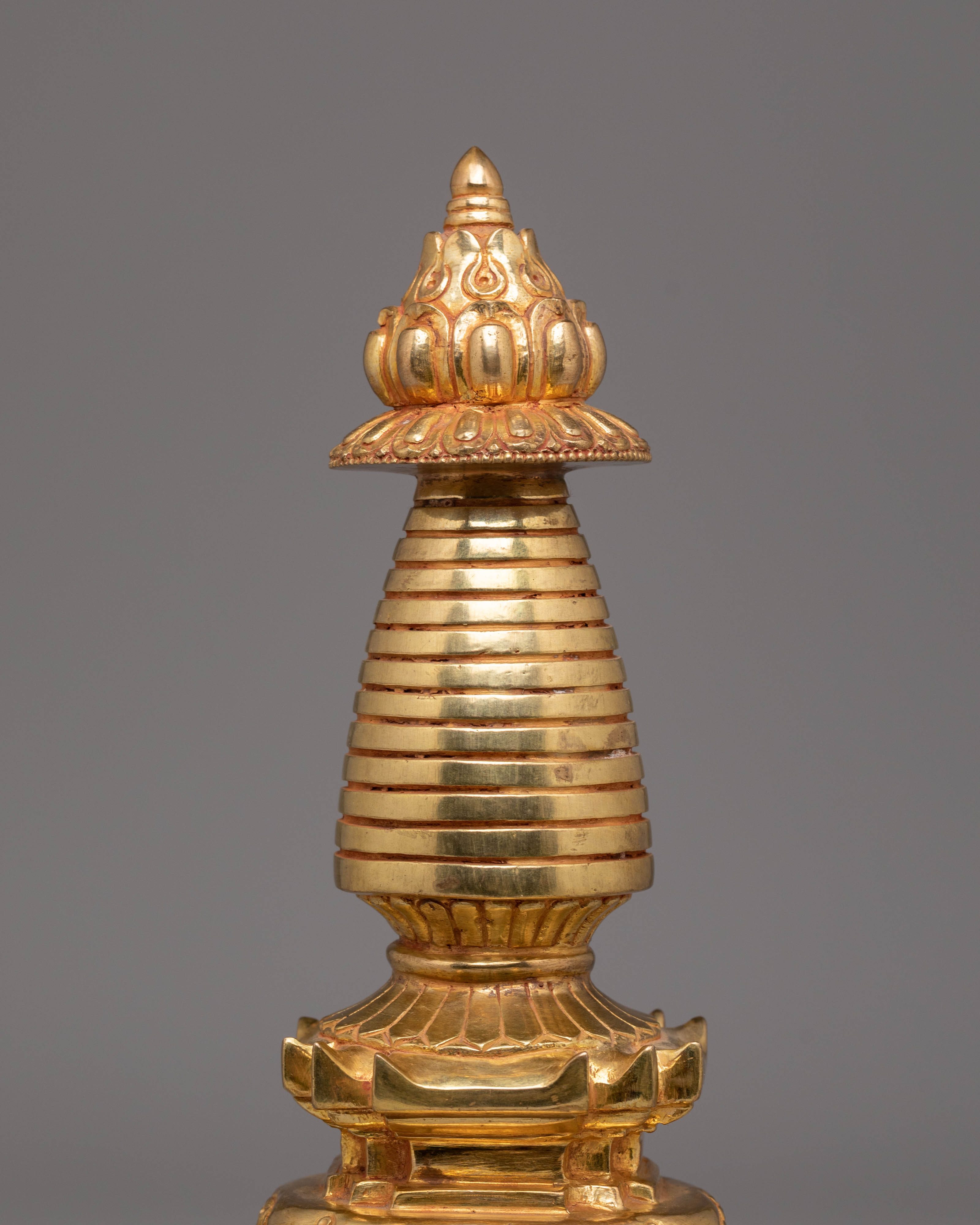 Handmade Golden Stupa for Ritual User | Gold Plated Stupa