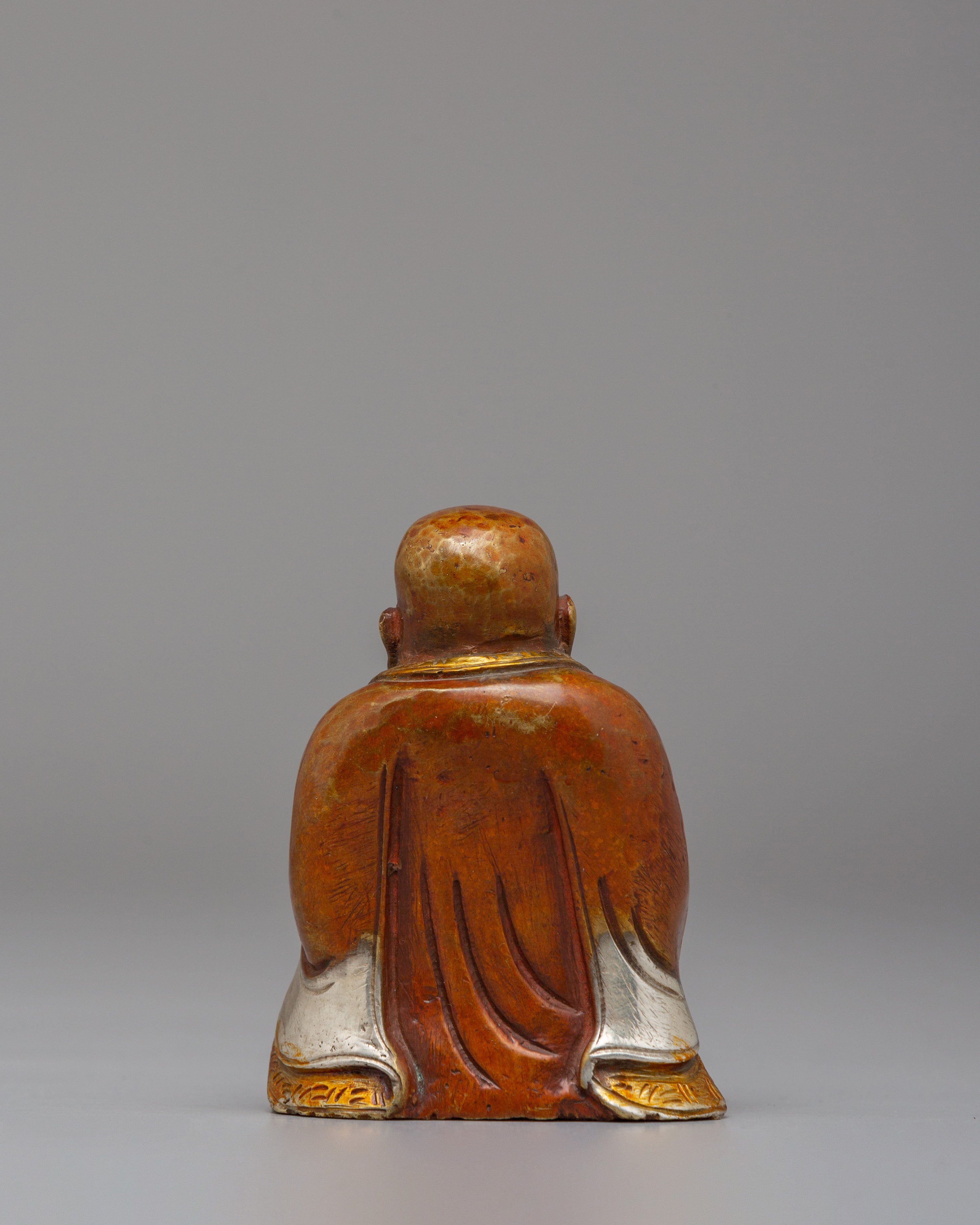 Machine Made Laughing Buddha Statue | Oxidized Copper Buddhist Art