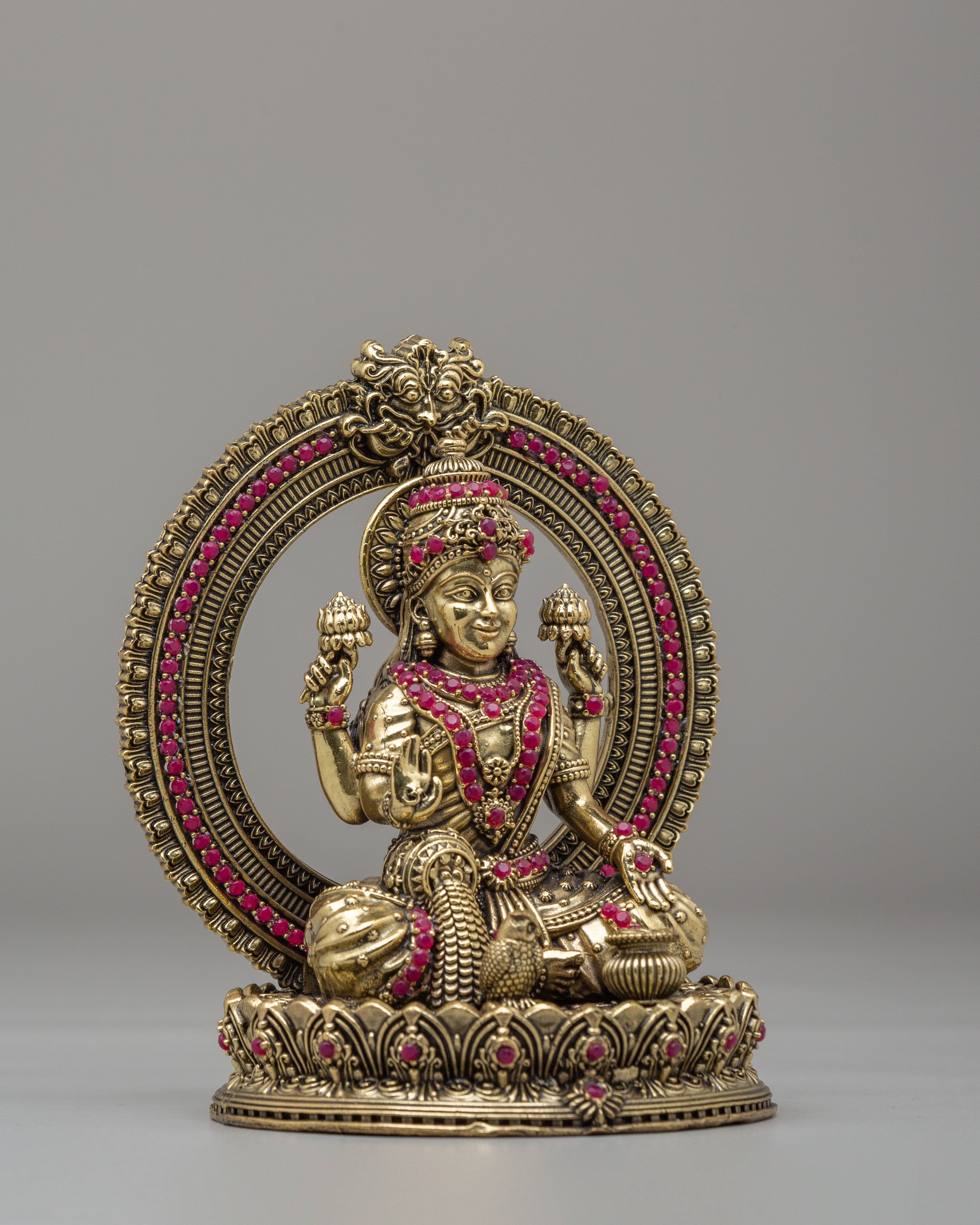 Handcrafted Laxmi Altar Statue | Copper and Bronze Hindu Goddess Sculpture