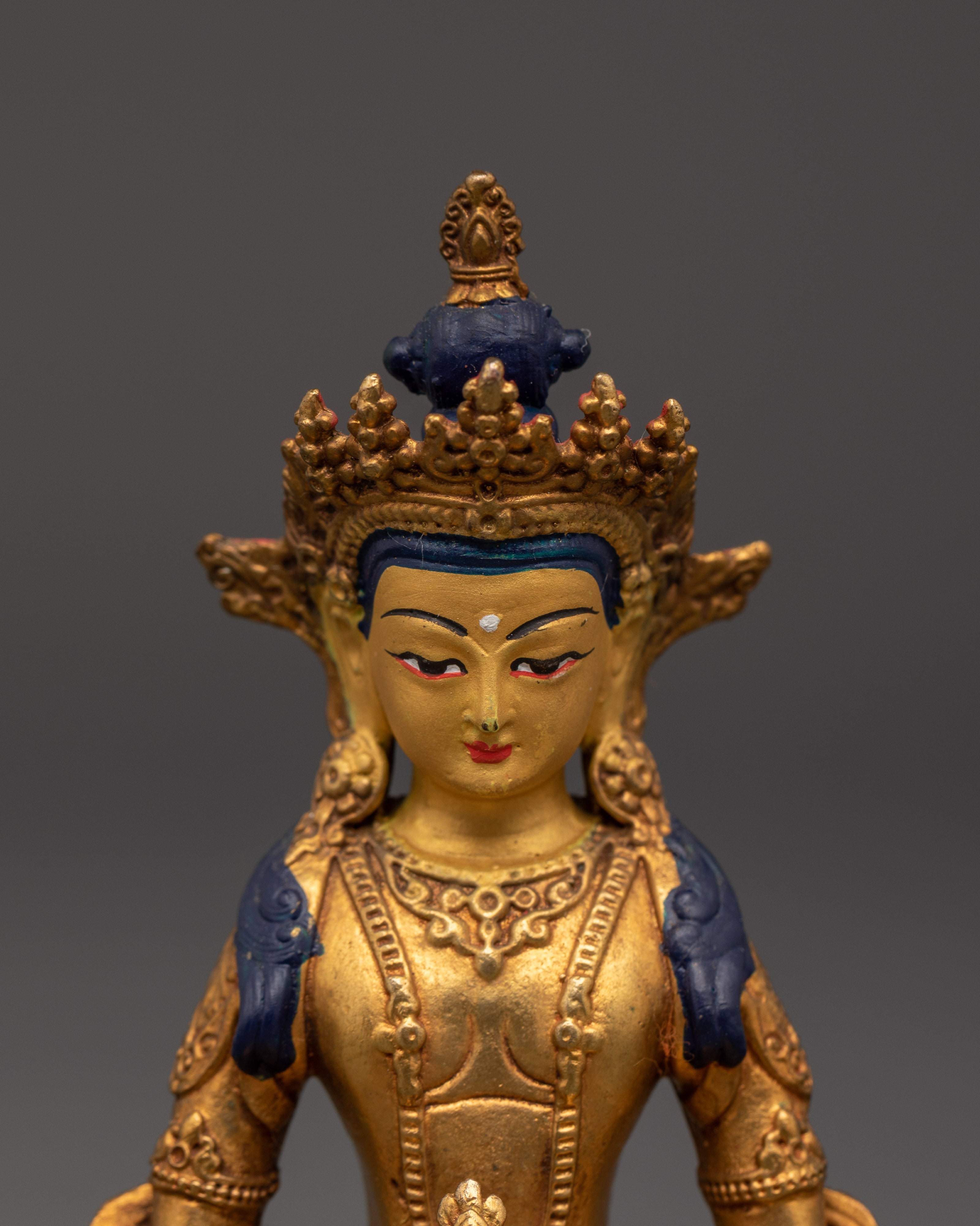 Himalayan Amitayus Sculpture | Tibetan Buddha of Long Life with Vase