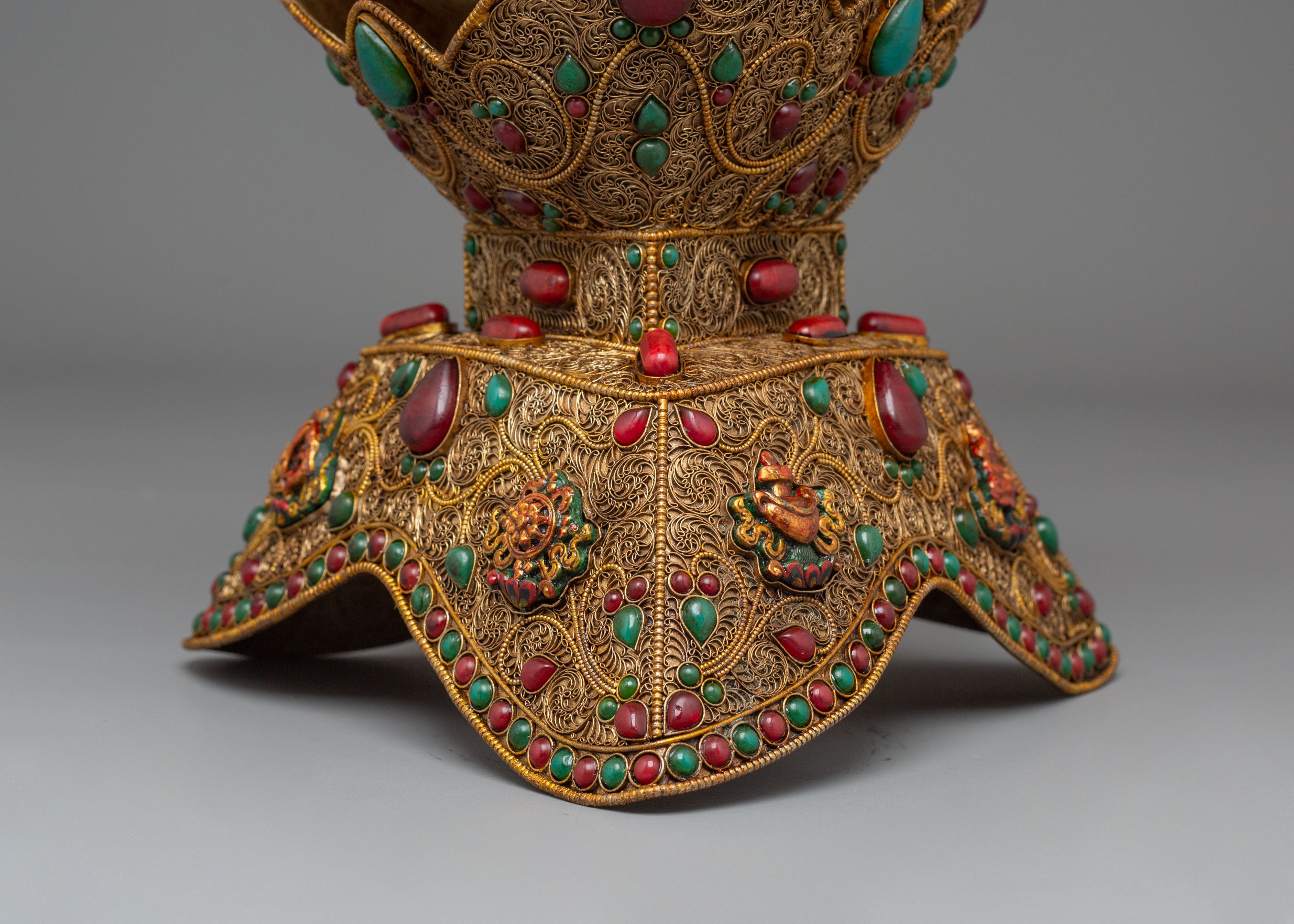 Sacred Kapala Ritual Offering Cup | Traditional Tibetan Altarware