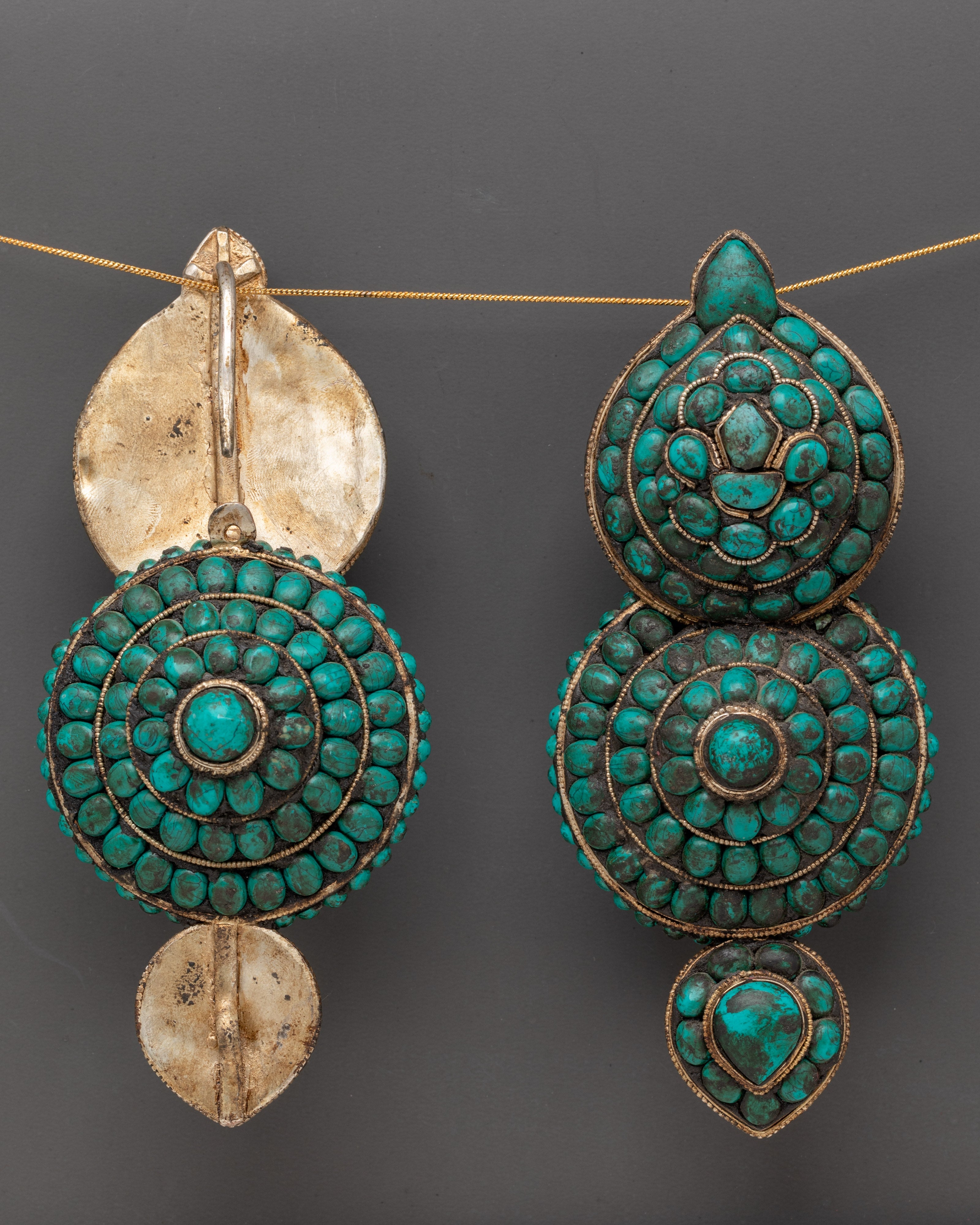 Handmade Turquoise Stone Earring Set