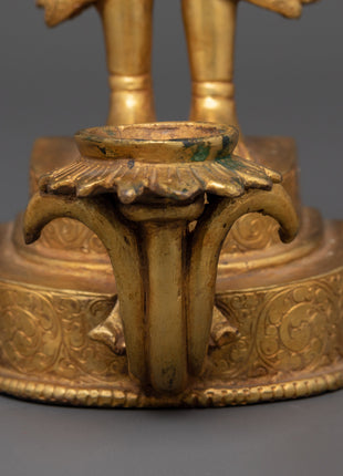 Newari Sculpture with Oil Lamp | Ritual Decor and Spiritual Light Offering