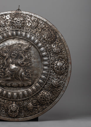 Traditional Vajrapani Metal Thangka | Sacred Tibetan Artwork for Strength and Protection