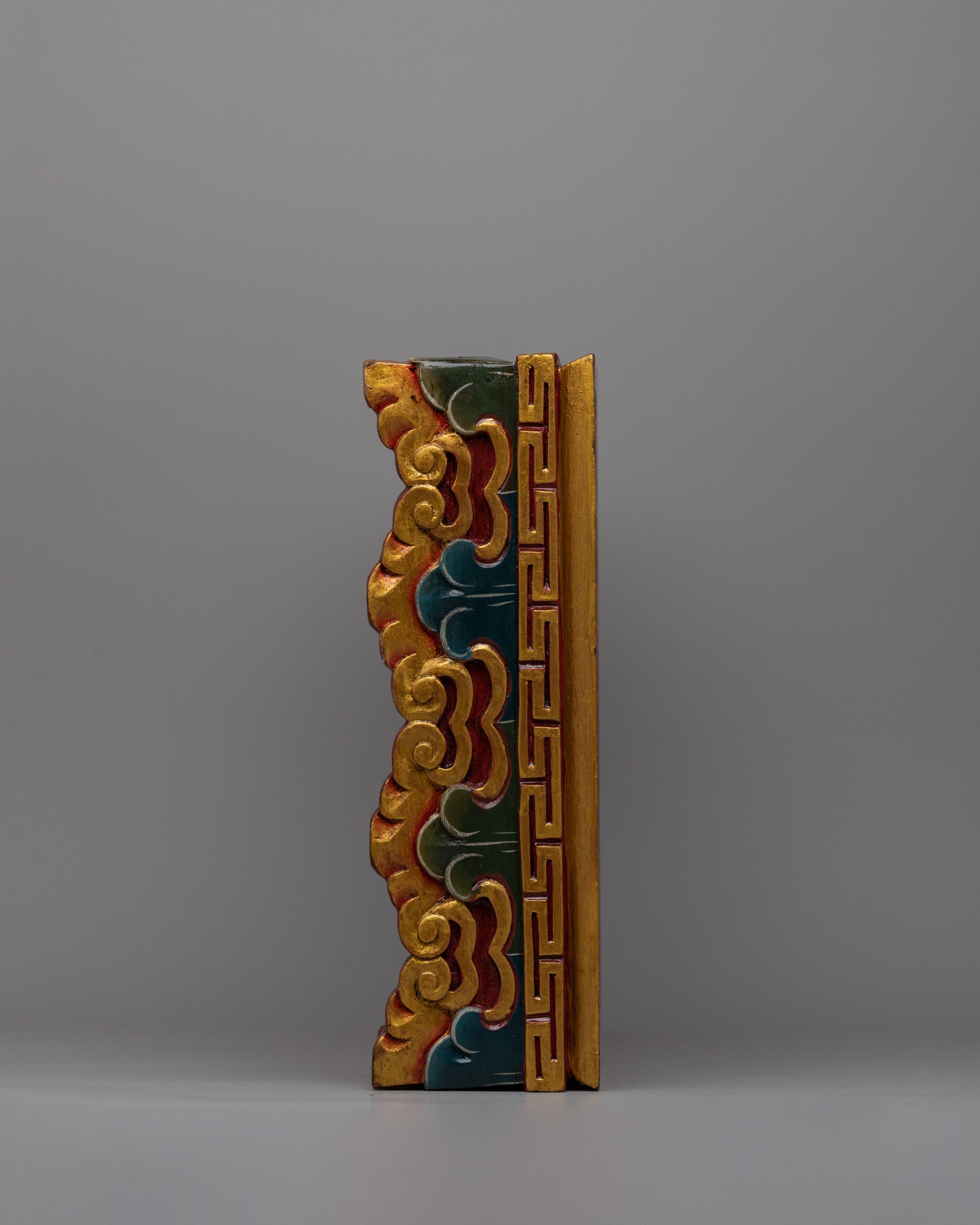 Hand-Painted Wooden Decorative Tibetan Tray | Buddhist Altar Offering Plate