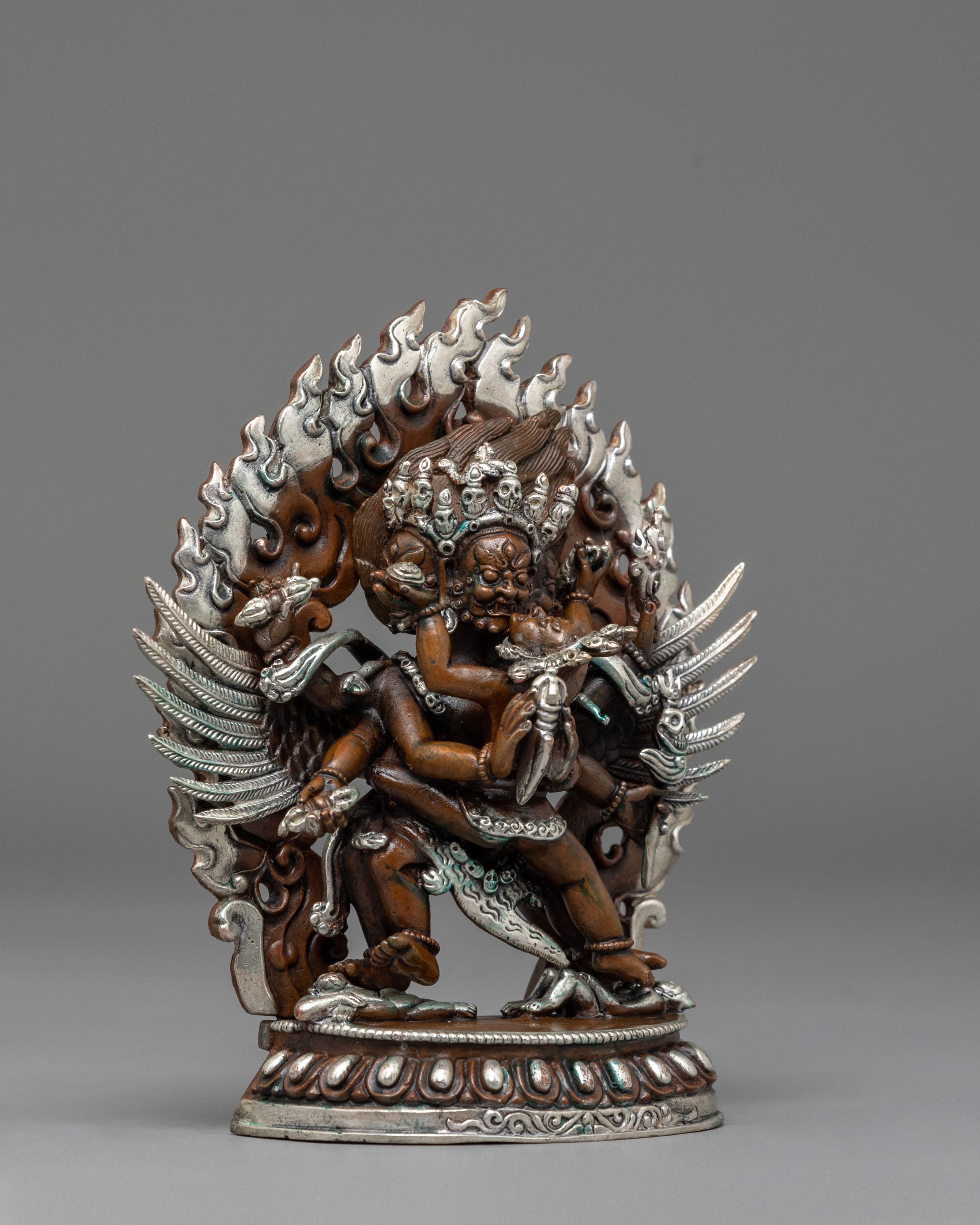 Handmade Vajrakilaya Buddhist Statue | Tibetan Wrathful Deity Sculpture