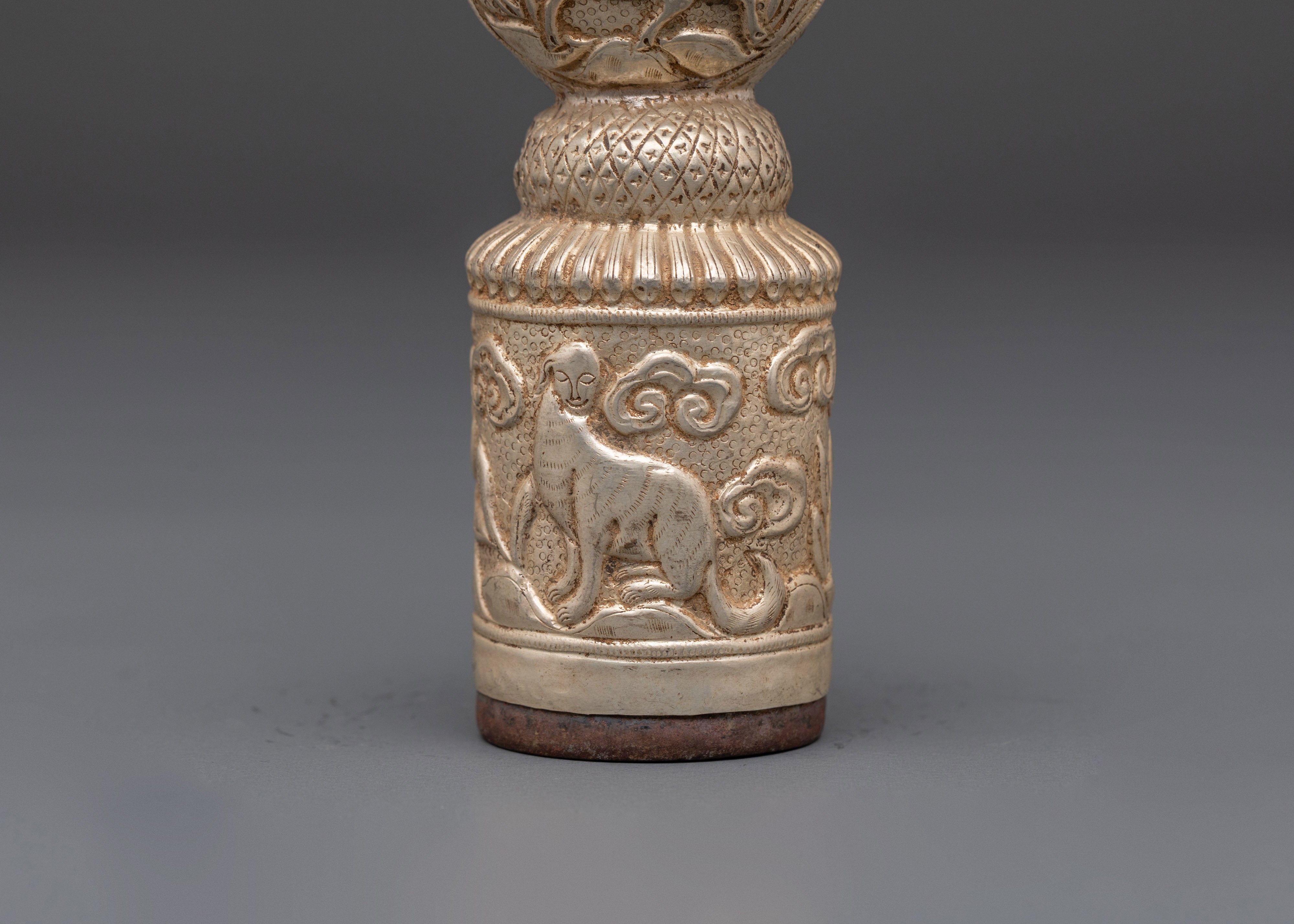 Traditional Engraved Seal | Handcrafted Silver-Plated Copper Artifact