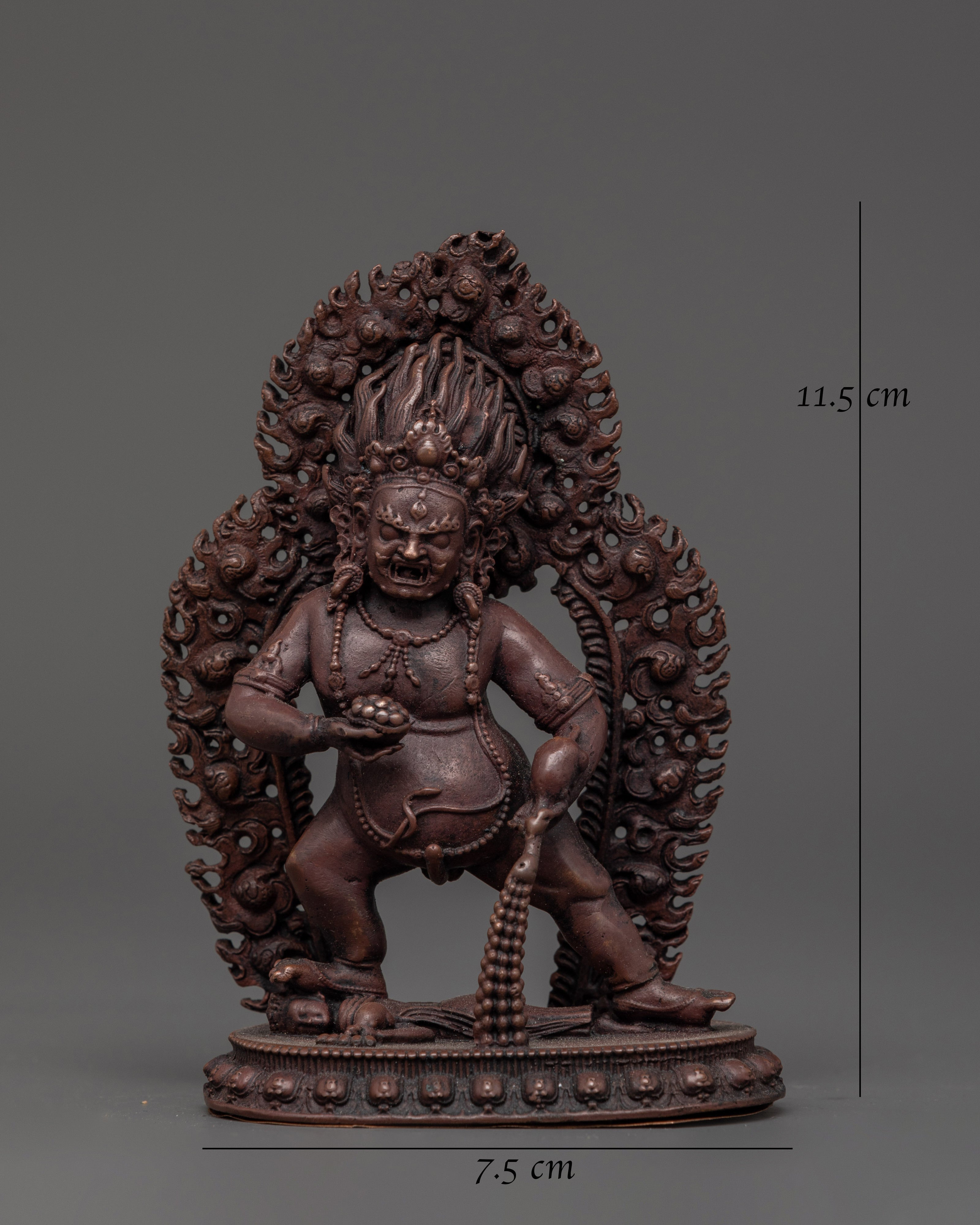 Oxidized Copper Black Dzambhala Statue | Buddhist Wealth Deity for Prosperity & Protection