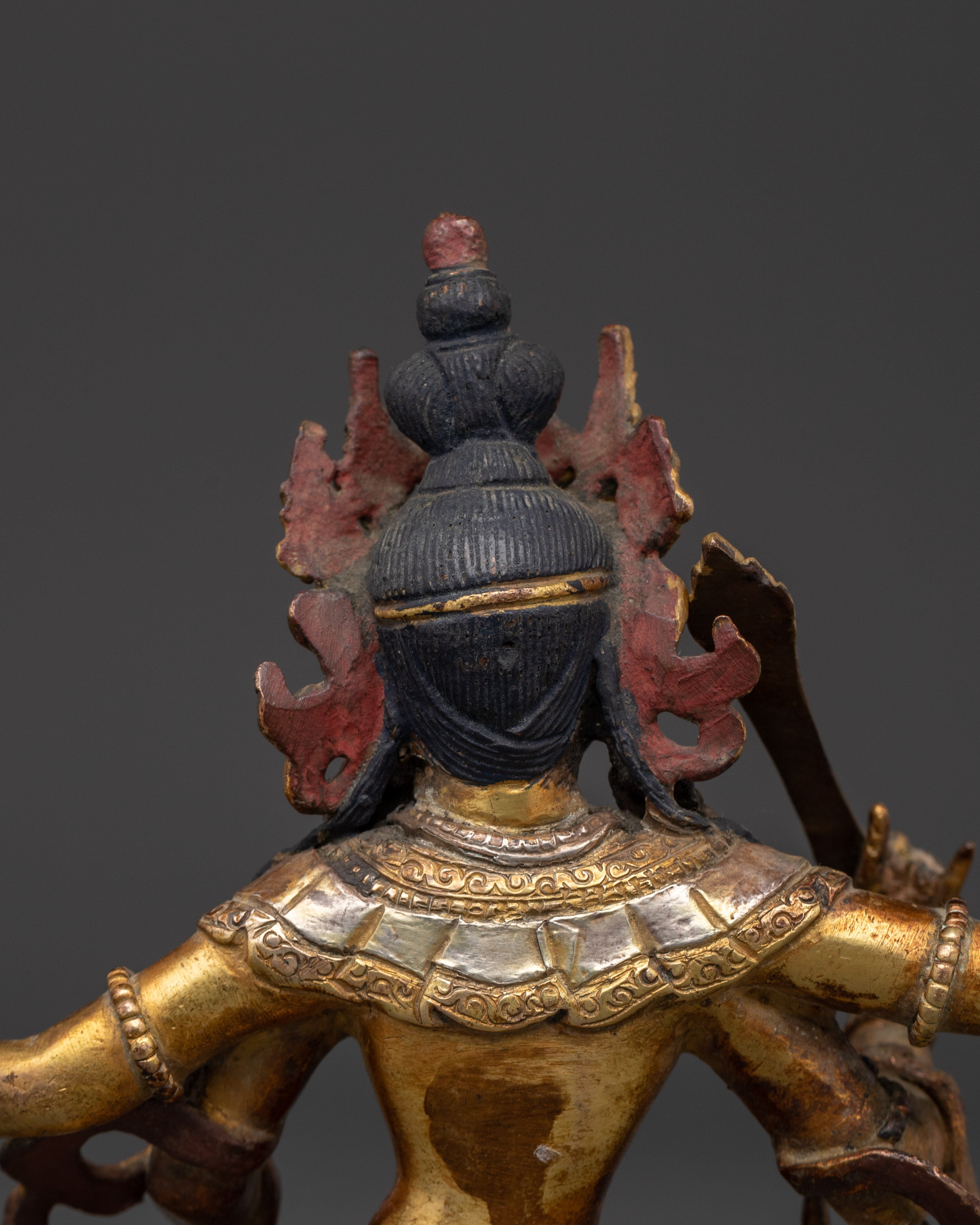 Maha Manjushri Copper Statue | Tibetan Bodhisattva of Wisdom with Sword and Book