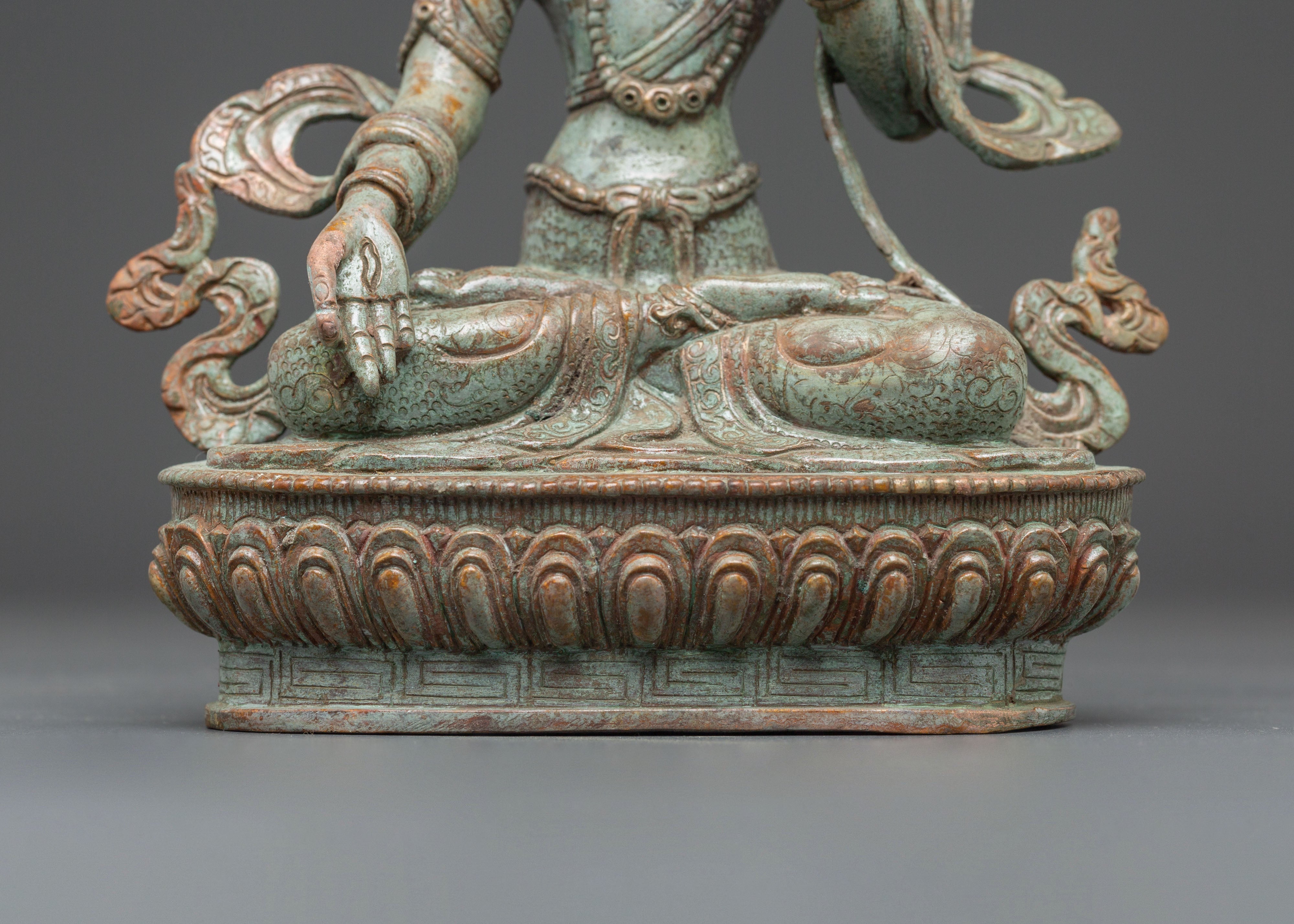 Sacred Statue of Healing Goddess White Tara | Tibetan Buddhist Sculpture