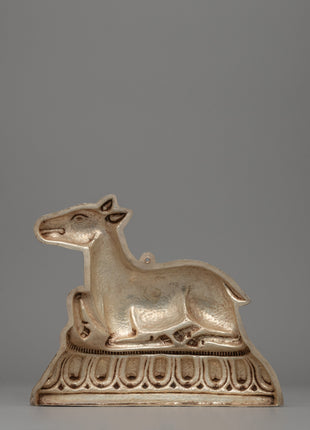 Silver-plated Dharma Wheel with Deer Set | Spiritual Decor