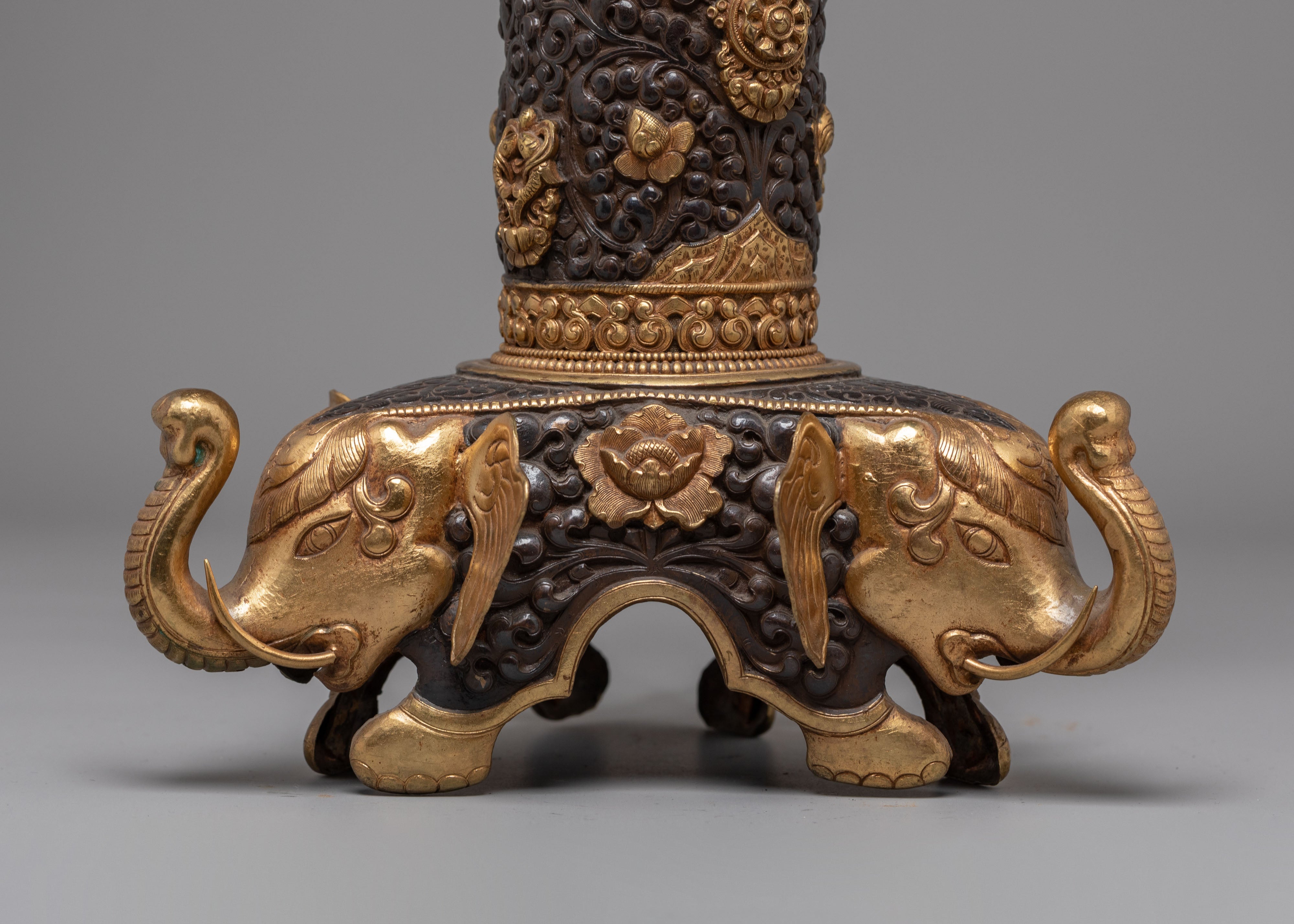 Incense Burner for Ritual Ceremonies | Copper and Gold Plated with Acrylic Details