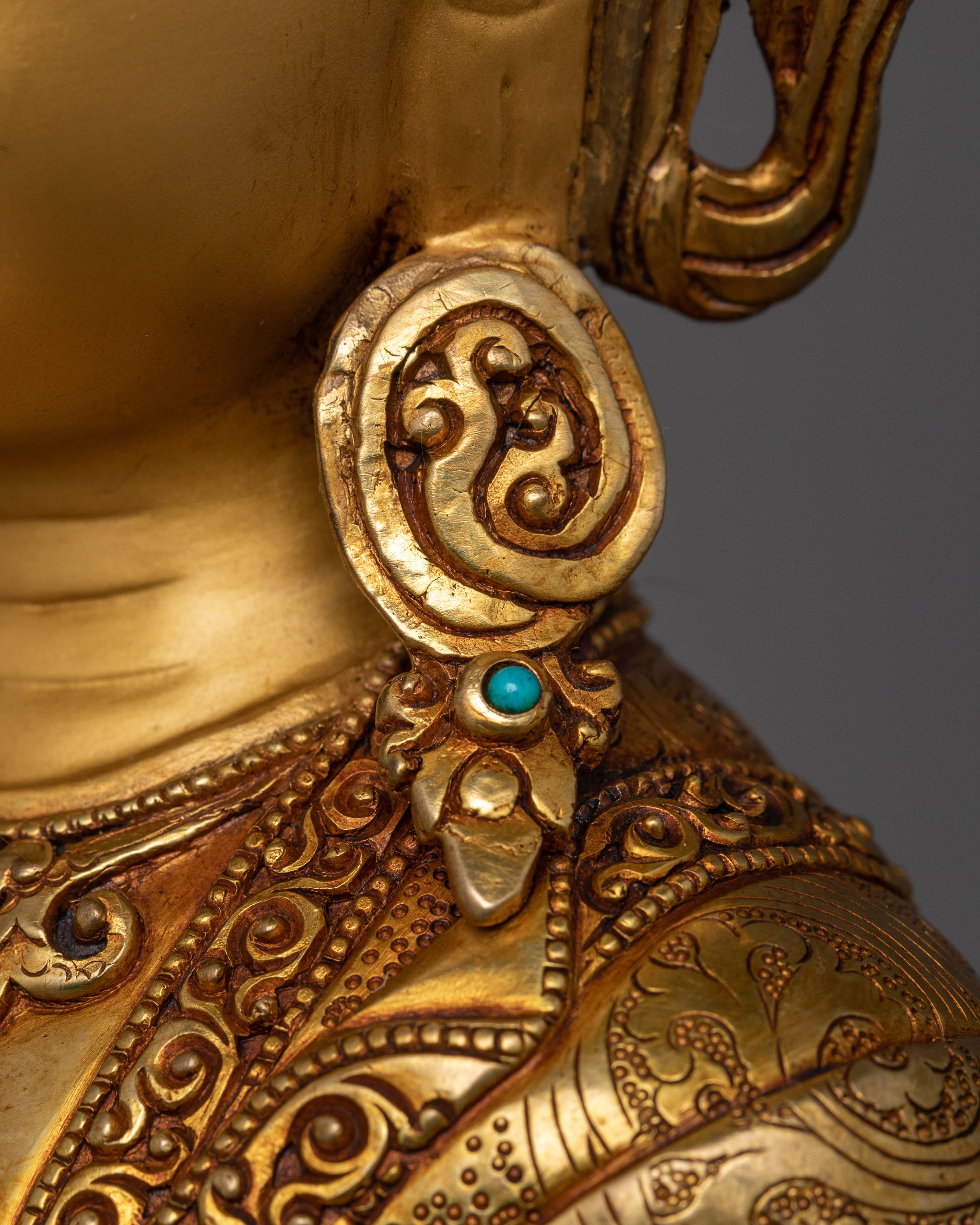 Crown Enlightened Namo Shakyamuni Buddha Statue | Fine Himalayan Asian Artwork