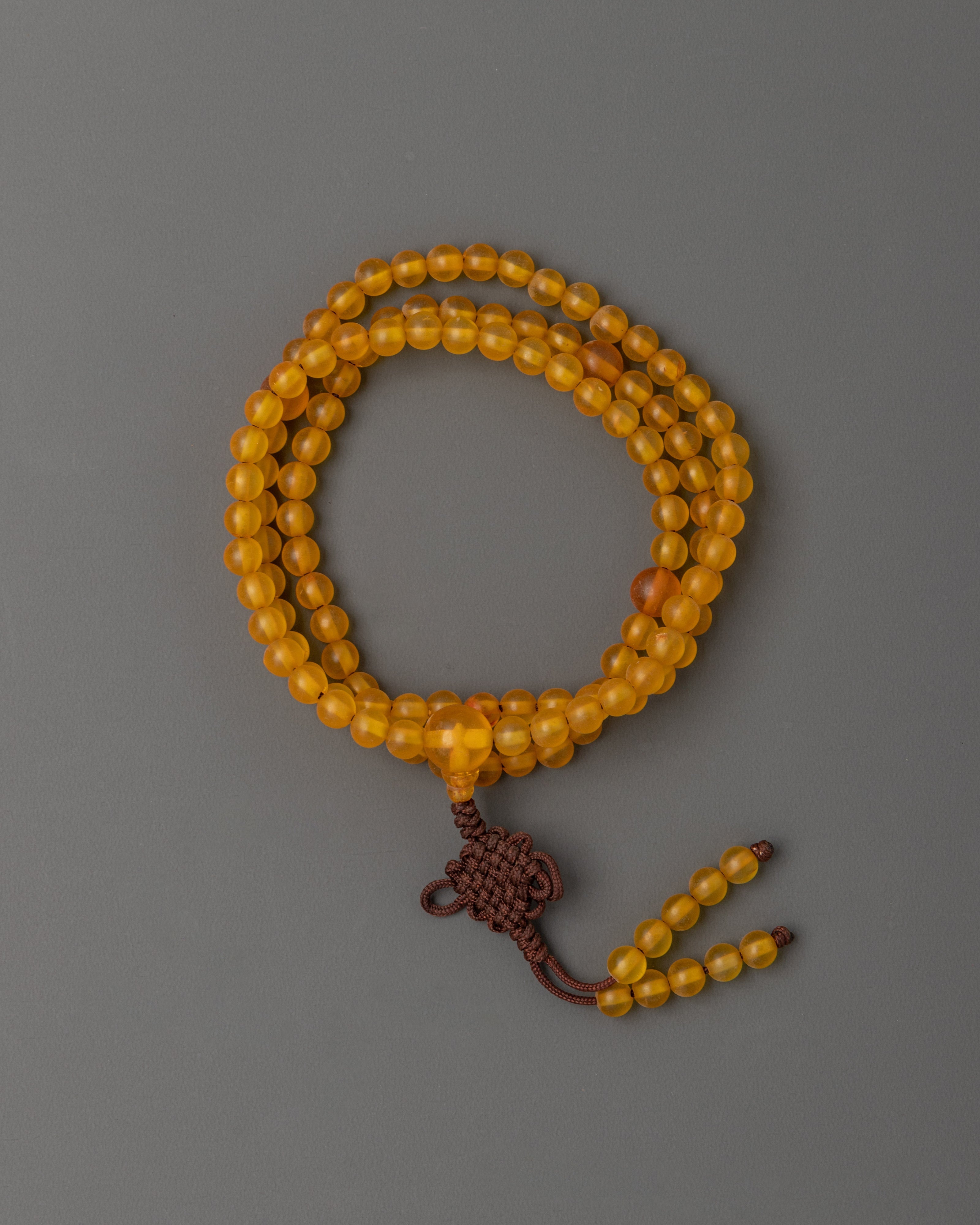 Yellow Agate Mala Beads | Handmade Buddhist Prayer Mala