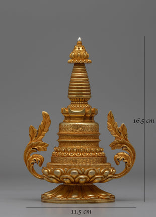 Handcrafted Buddhist Stupa Tibetan | Symbol of Spiritual Awakening and Peace