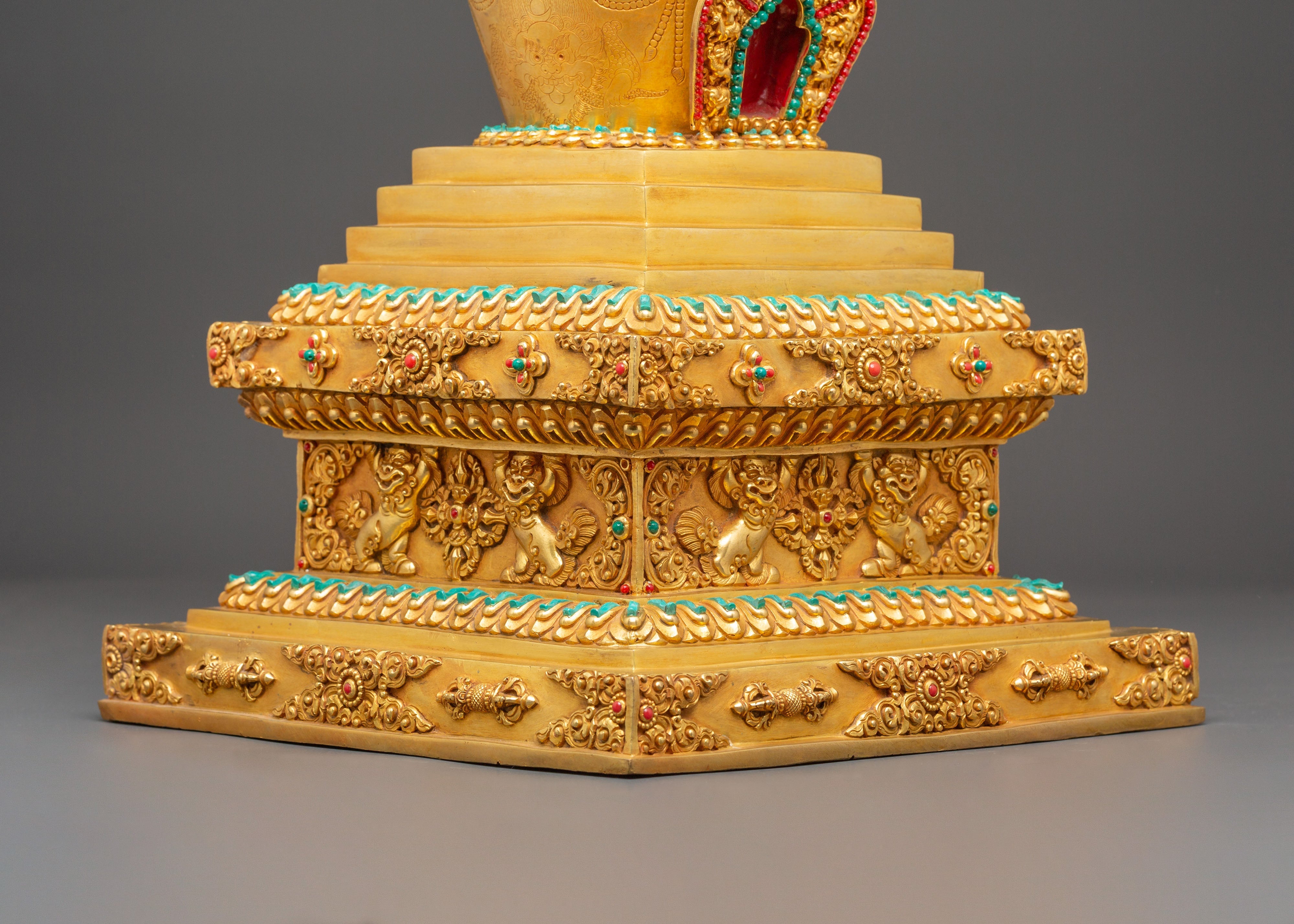 Spiritual Tibetan Buddhist Stupa | Gold Plated Sacred Monument