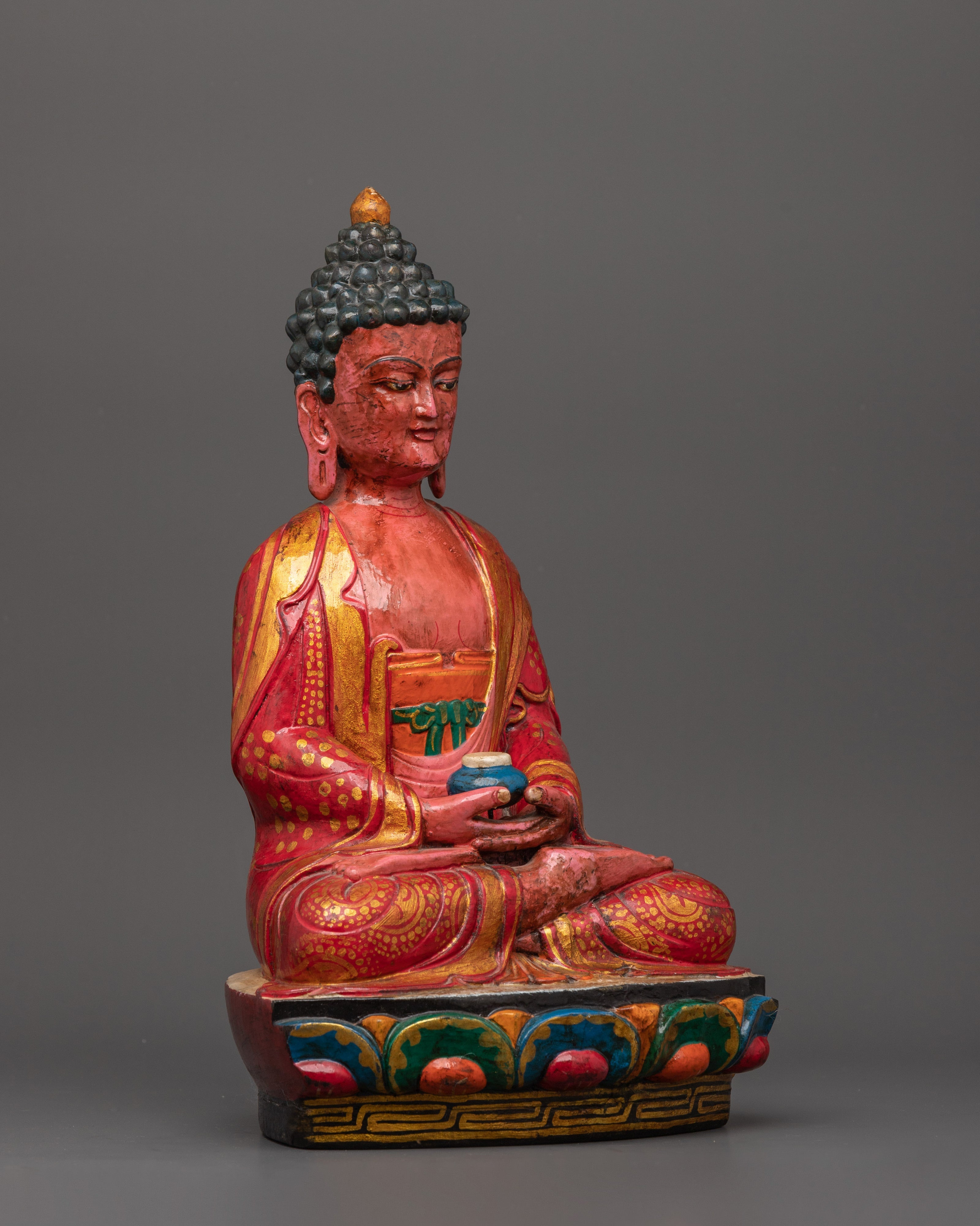 Amitabha Buddha Wooden Statue | Symbol of Infinite Light & Wisdom