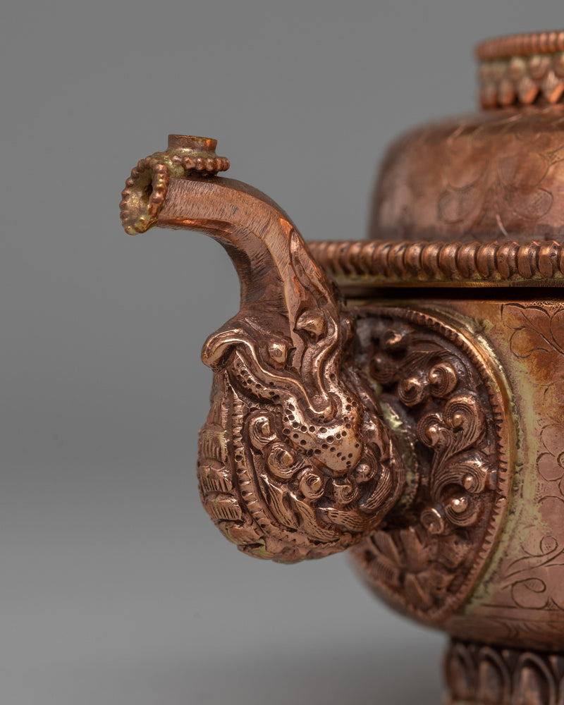 Copper Tibetan Water Offering Set | Buddhist Ceremonial Vessel