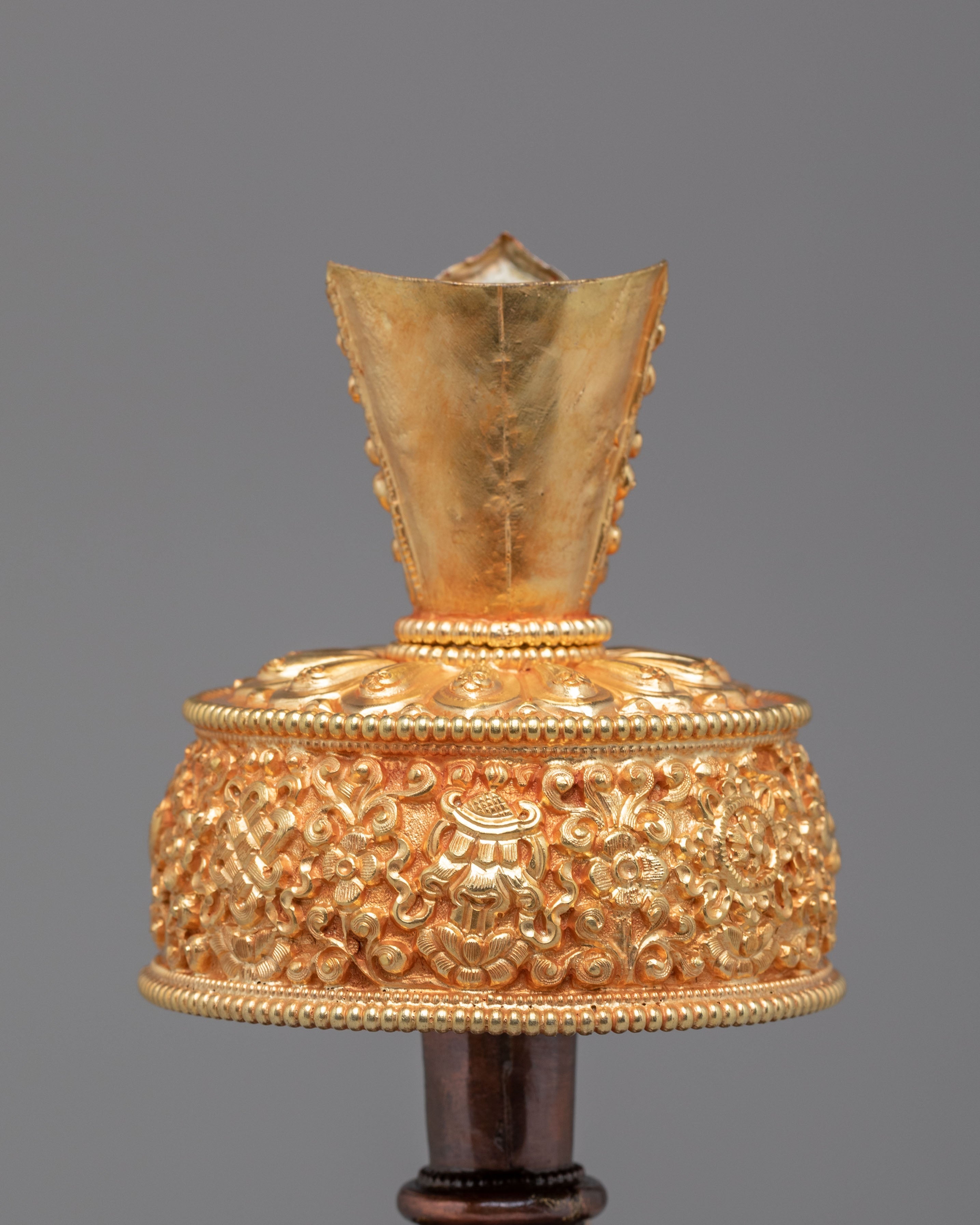 Gold Plated Tibetan Bhumba | Handcrafted Ritual Vessel