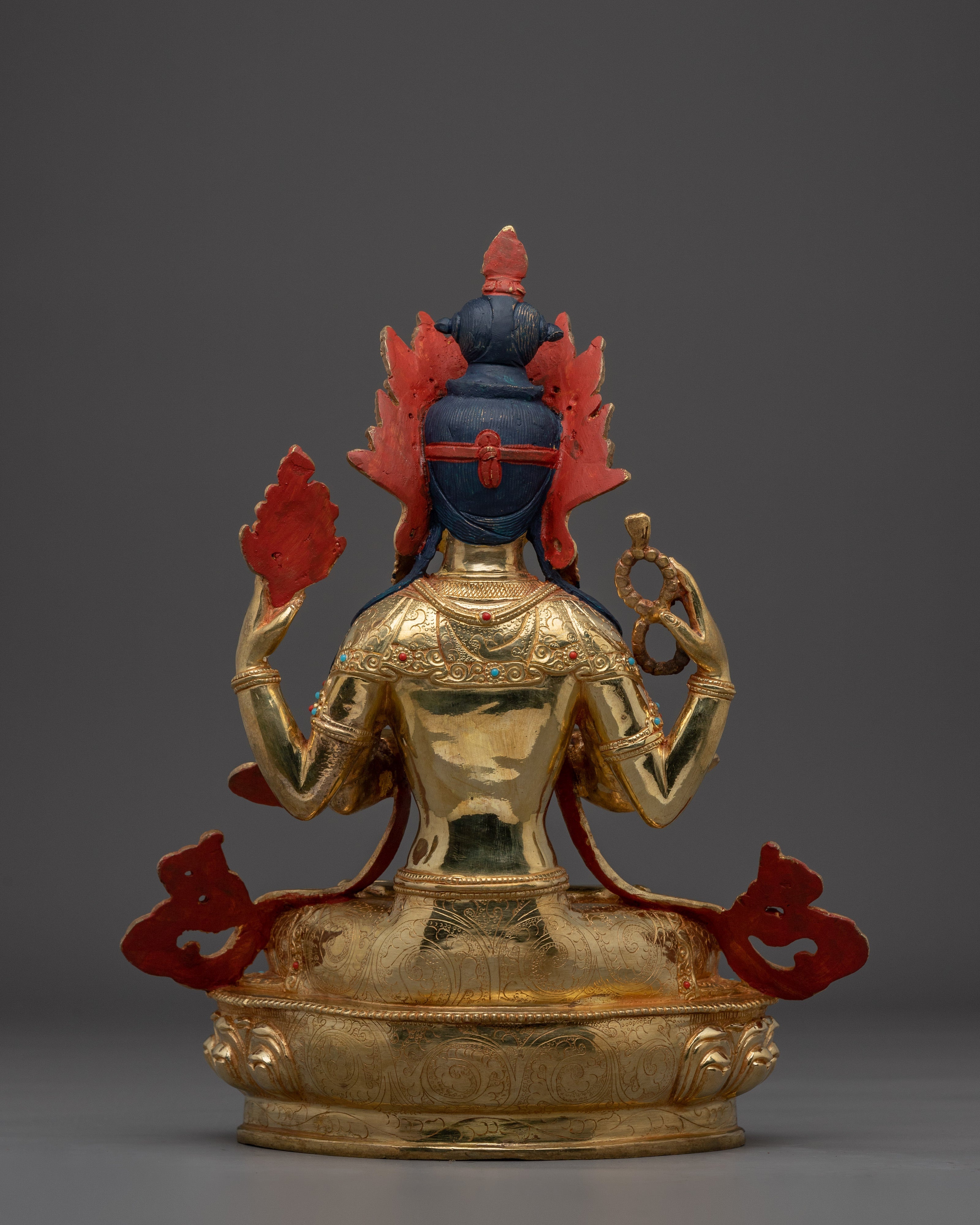 Handmade Avalokiteshvara Spiritual Decor | Himalayan Chenrezig Artwork