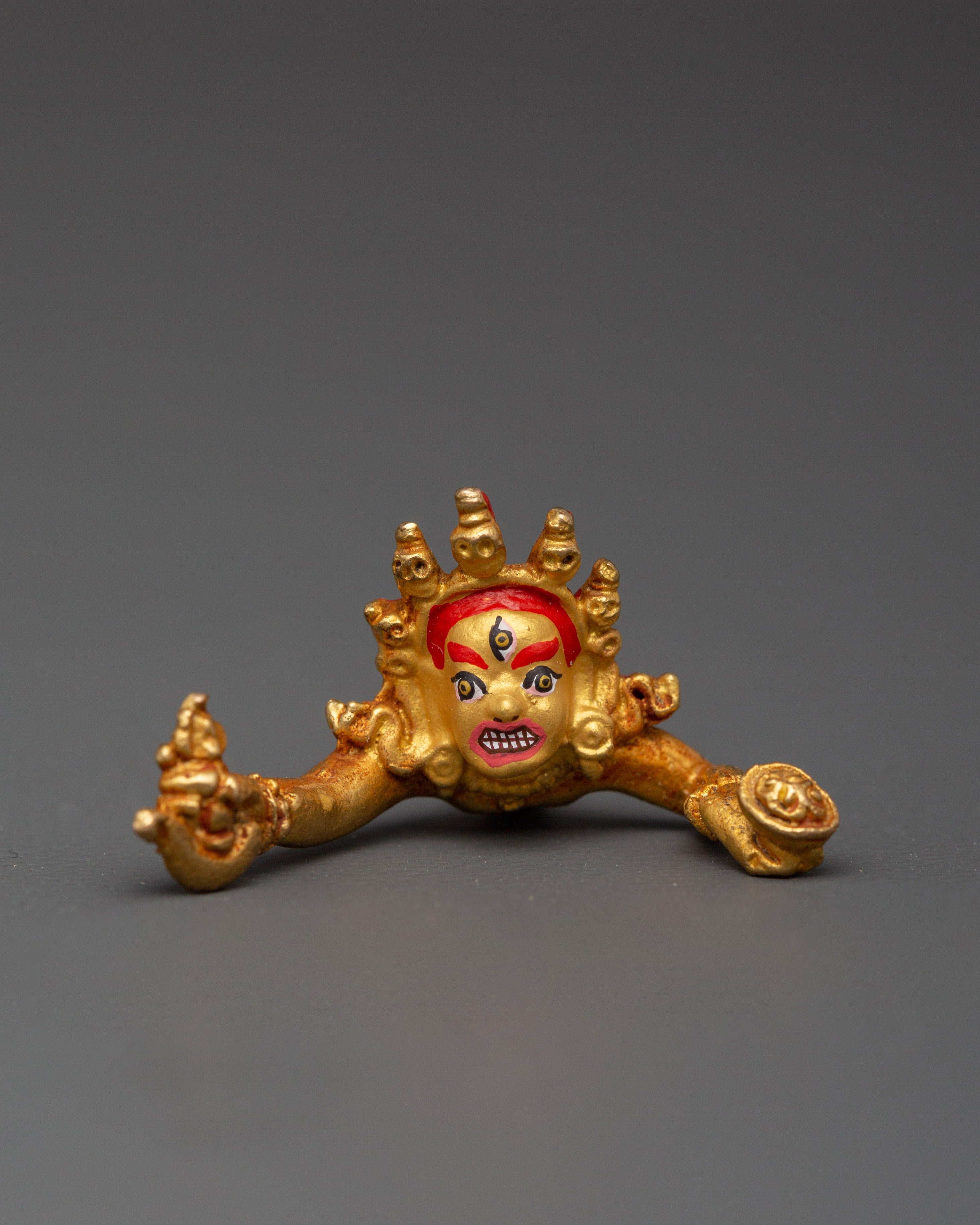 Chakrasambhara Statue in Gold-Plated Copper | Tantric Deity Sculpture for Zen Artwork