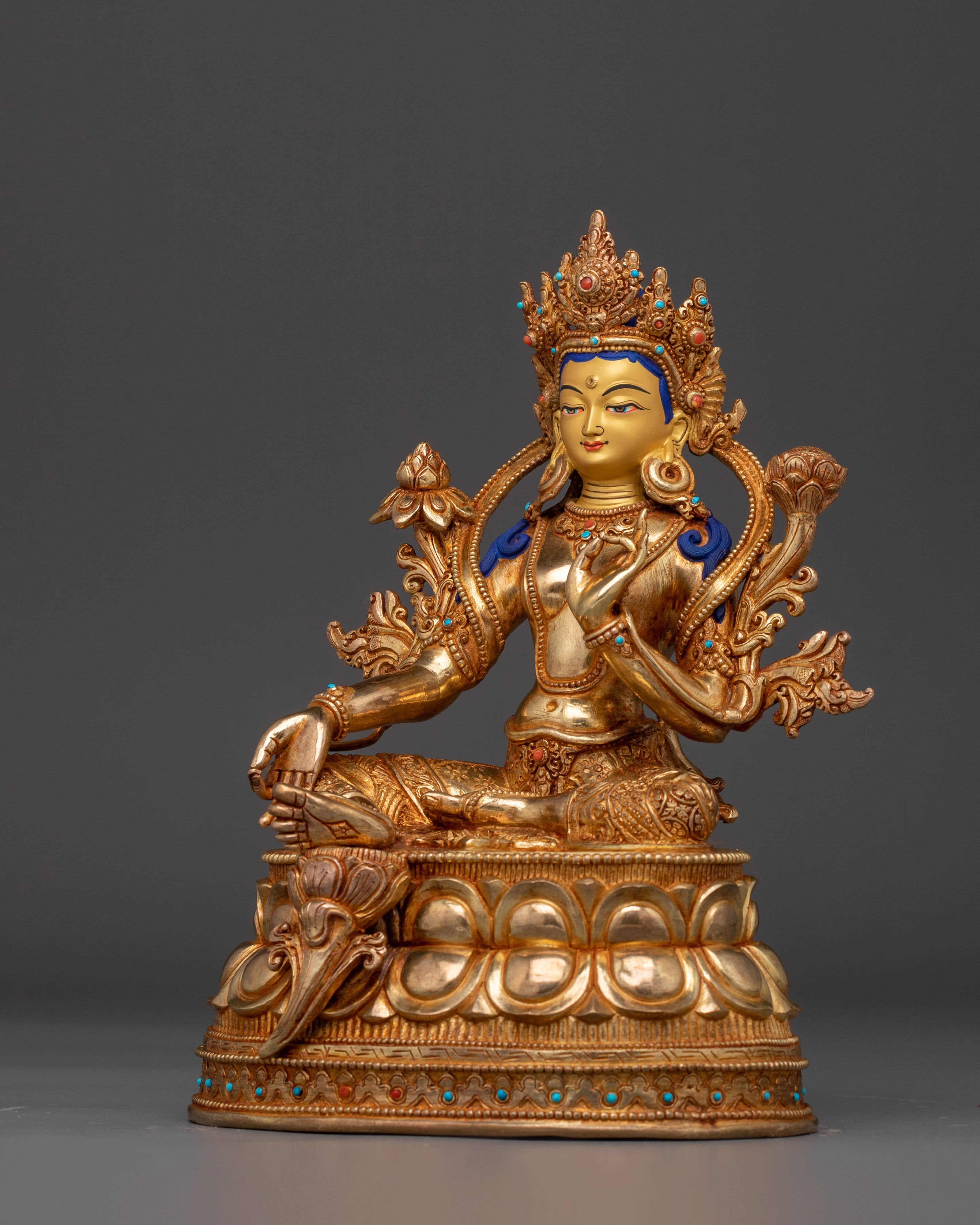 Buddhist Deity Green Tara Statue | Shyama Tara - Swift Action