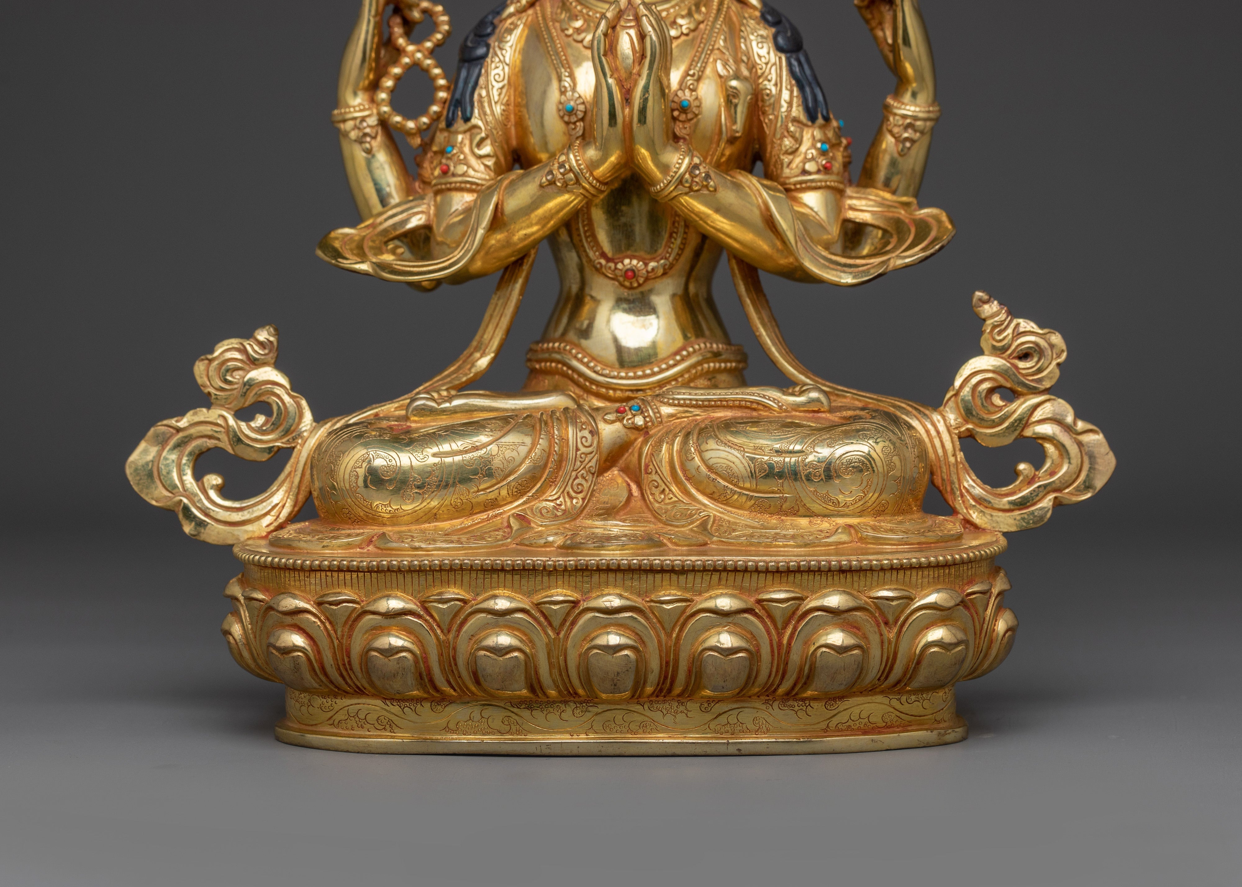 Compassion Lord Chenrezig Statue | Avalokiteshvara Serene Figurine