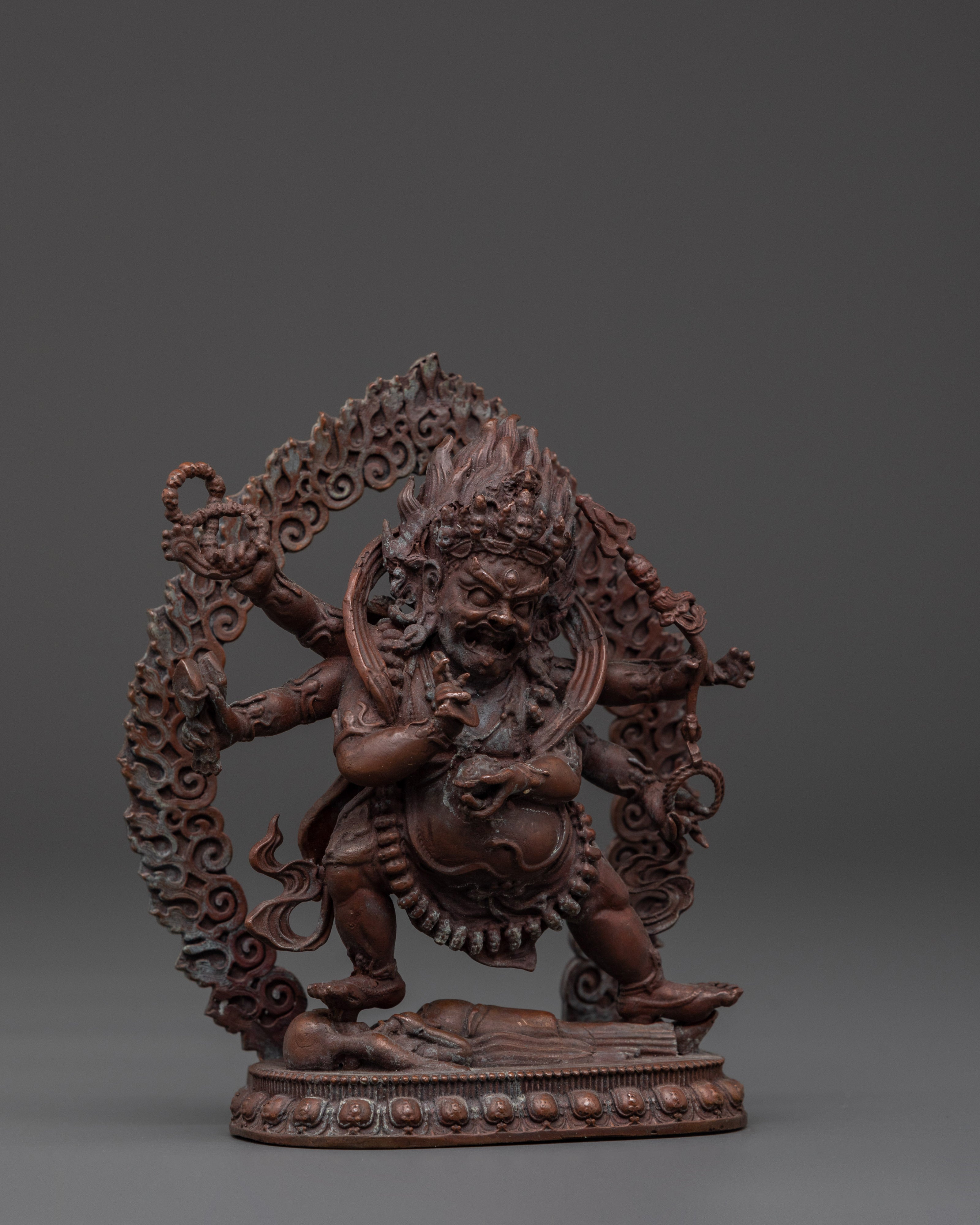 The Wrathful Six Armed Mahakala Statue | Symbol of Protection