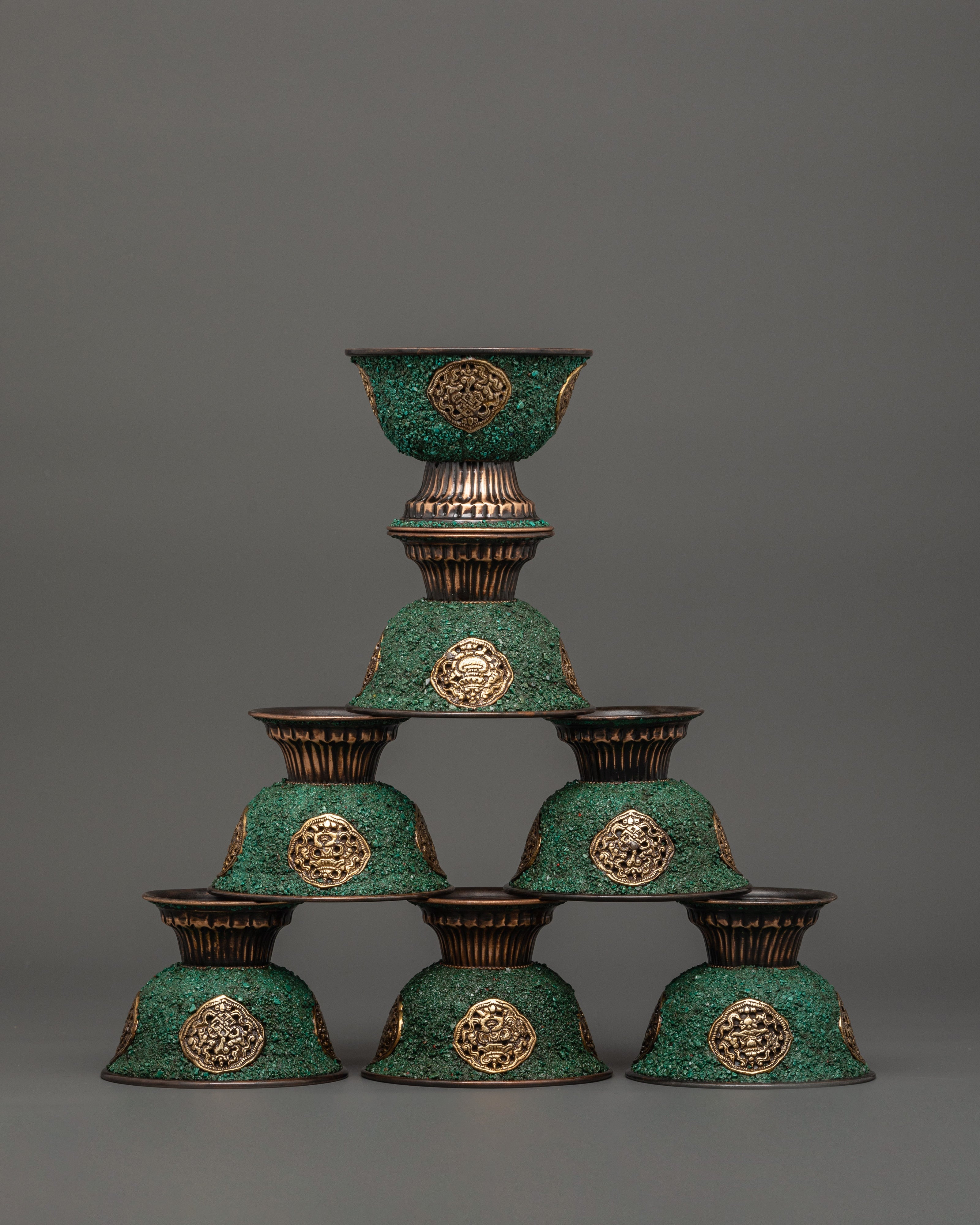 Oxidized Copper Offering Bowls | Tibetan Shrine Decor